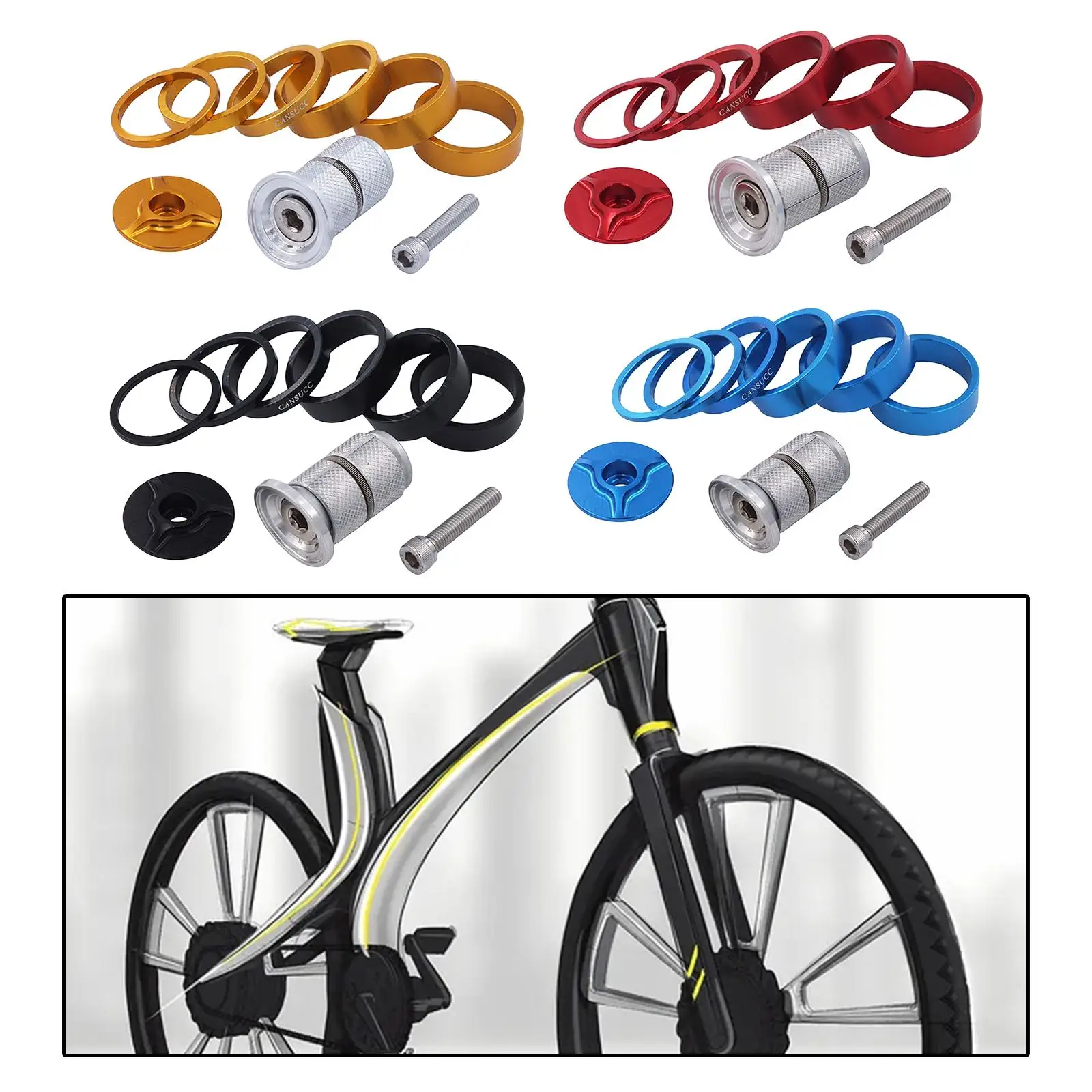 Bicycle Headset Spacer and Headset Top Cover Aluminium Alloy Headset Washer