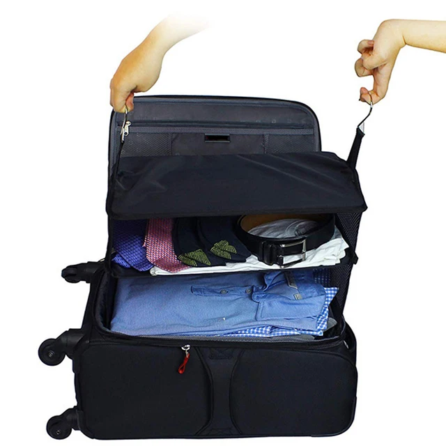 Bolsa de almacenamiento de viaje de 3 capas, armario plegable al aire  libre, ropa, bolsillo con cremallera, bolsa colgante, Maleta de viaje  espacial - AliExpress