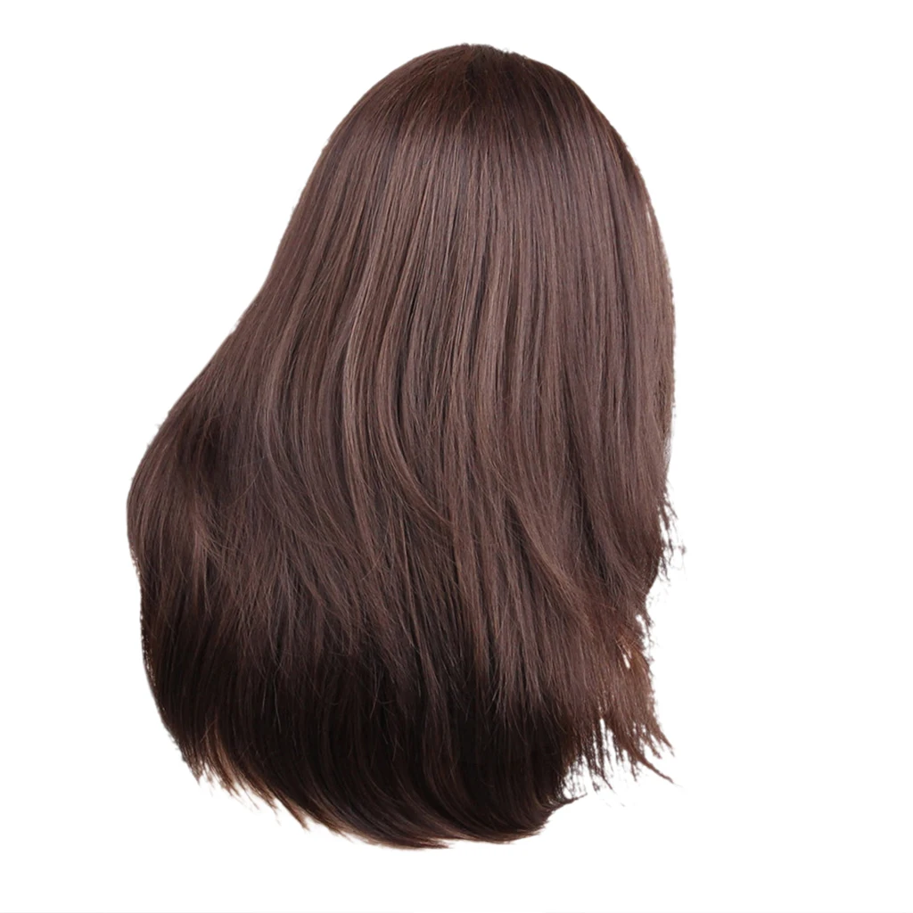 20`` Layered Charming Long Brown Hair Synthetic Wig Women` Fashion Wigs with 