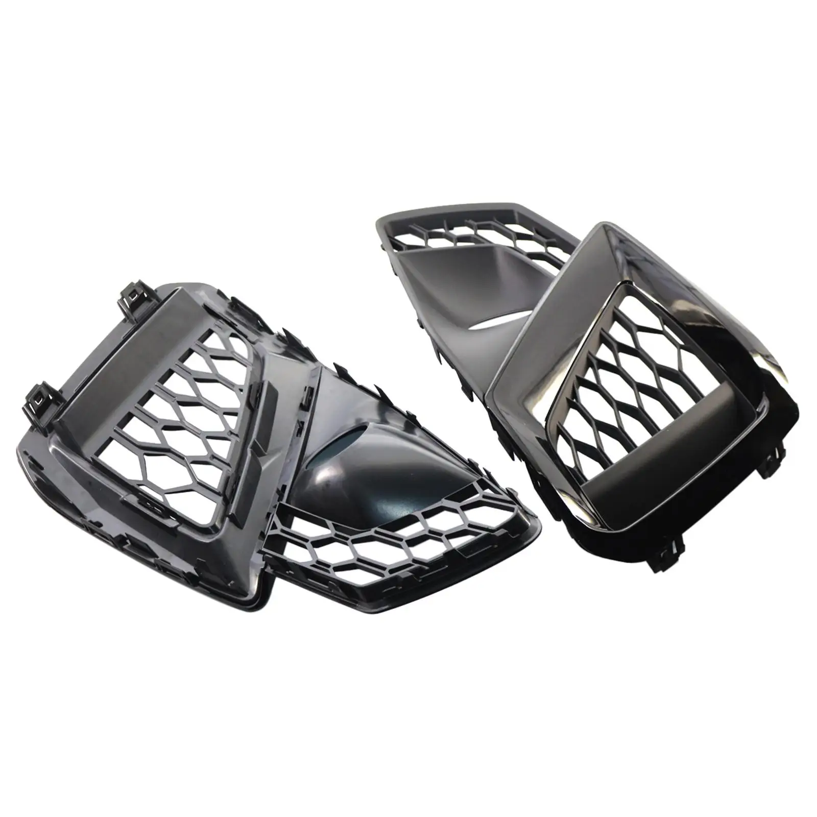 Pair of Fog Lamp Grille Assembly for S-Line Bumper Replacement Grill Cover for Audi S4 A4 20-2022 8WD807682M 8WD807681M