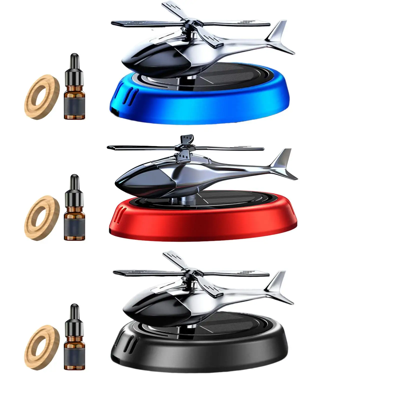 Solar mute Gift Solar Autorotation Dual Frequency Mode Perfume Diffuser Decor Helicopter Car Air Freshener