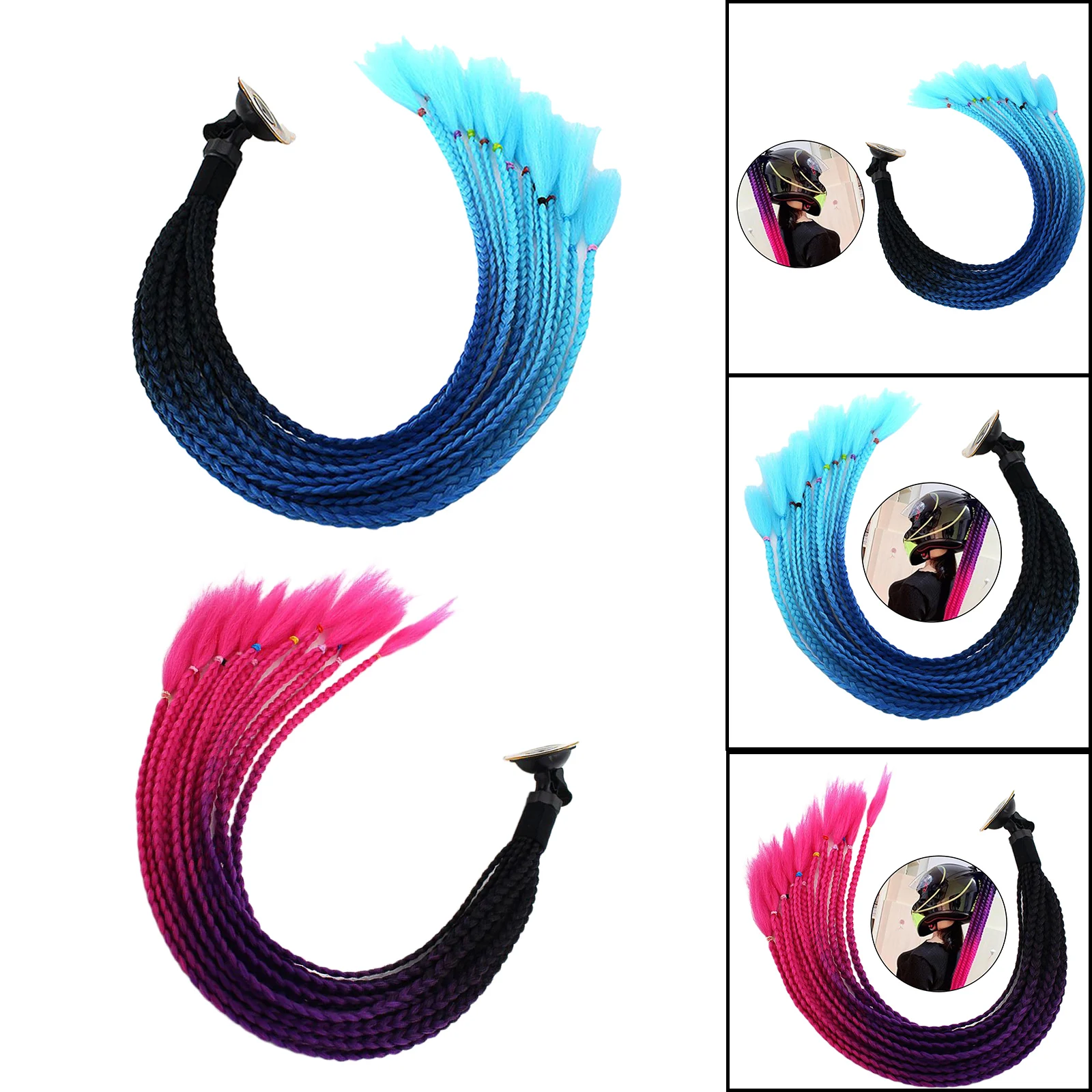 2pcs 55cm Hair Gradient Ponytail for Motorcycle