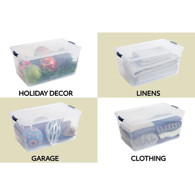 Superio 10 Qt Clear Plastic Storage Bins with Lids and Latches, Organizing  Containers, Stackable Plastic Tote for Household, Garage, School, and  Office, 12 Pack 