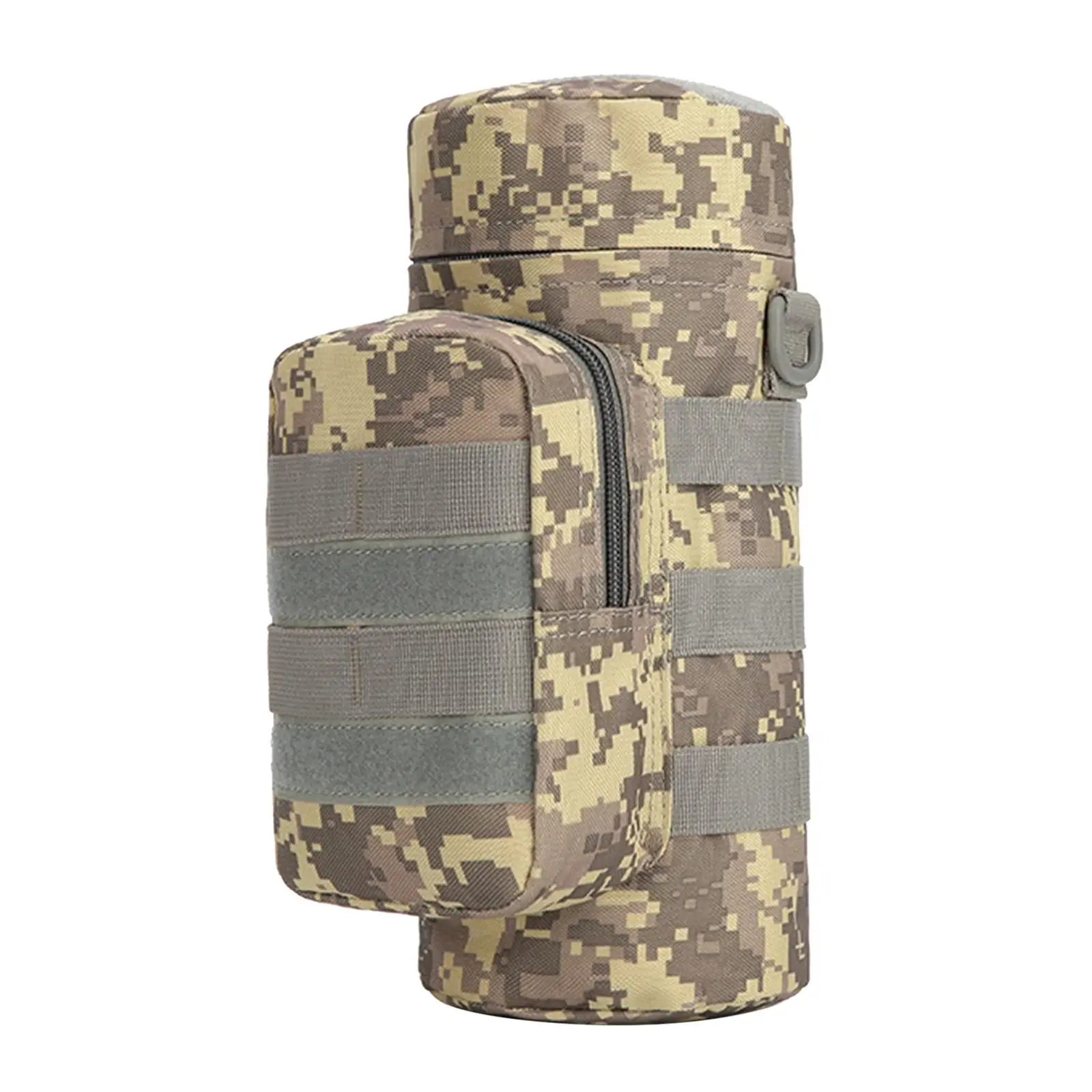 Outdoor Tactical Water Bottle Pouch Military Travel Tool Kettle Set Molle Water Bottle Holder w/ Shoulder Strap Camping Hiking