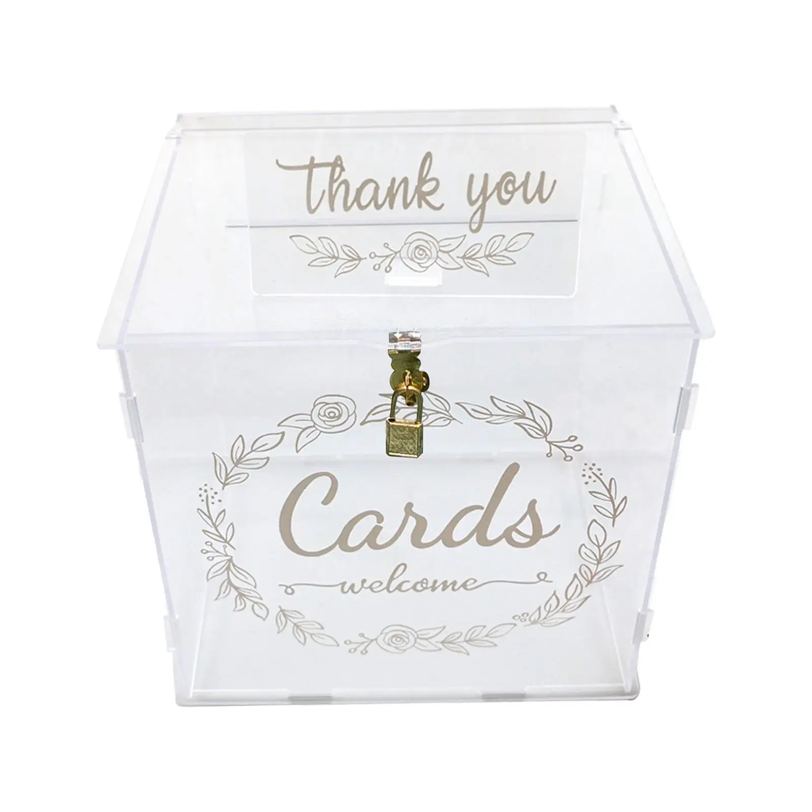 Wedding Cards Box with Lock Romantic Large Gift Card Holder for Halloween Christmas Wedding Reception Graduation Party