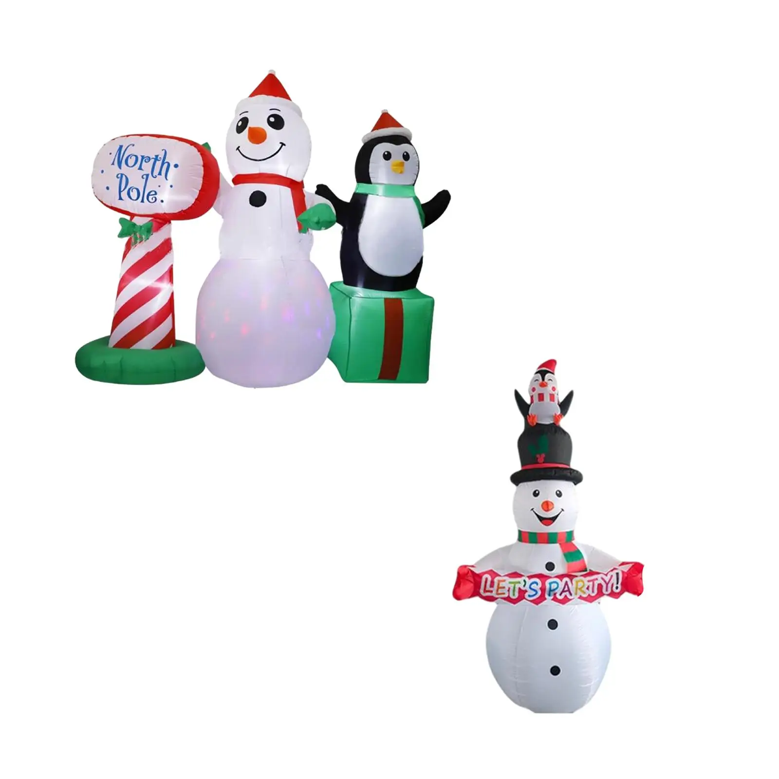 Blow up Snowman with LED Lights Funny Luminous Christmas Inflatable Snowman Christmas Decor for Yard Outside Indoor Garden Patio