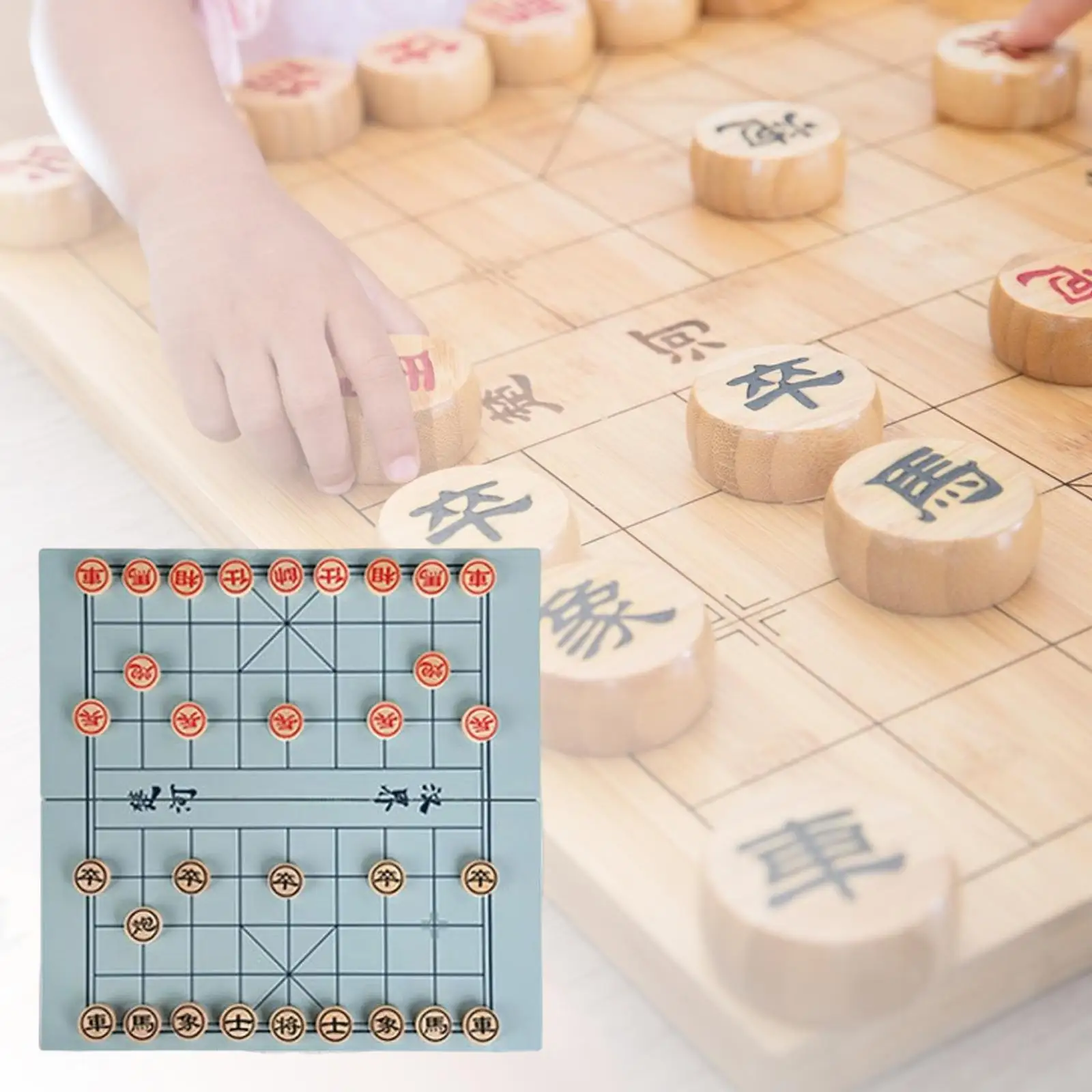 Portable Chinese Chess Set Family Board Game Xiangqi game Funny Folding China Chess for Kids Adults Gifts
