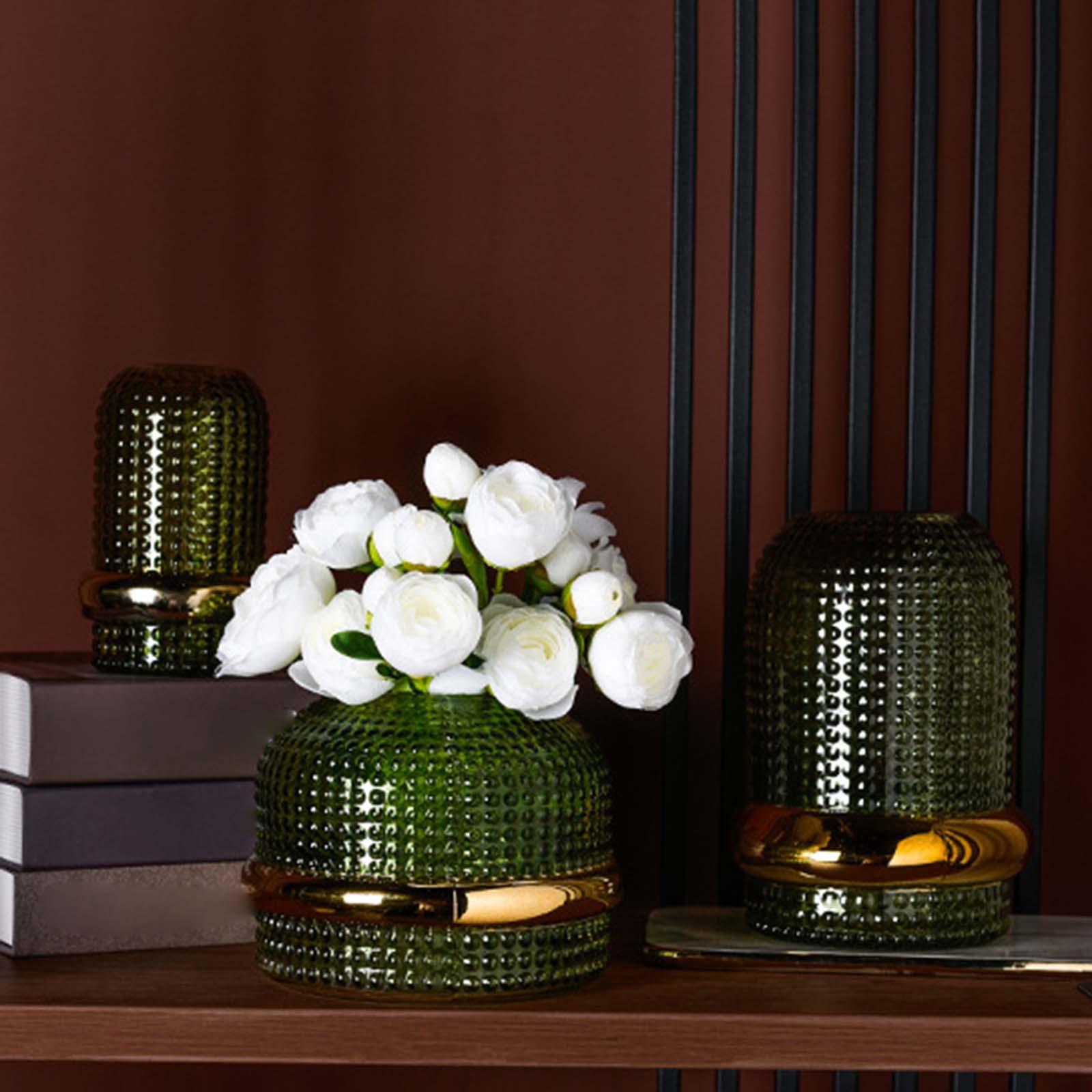 Clear Glass Vase Plant Vase Artificial Flower Vase Modern Simple Flower Display Vase for Living Room Centerpiece Dining Table