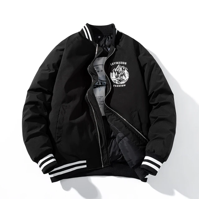 Black Varsity Jacket - Korean Men Fashion – 179CM.Korea