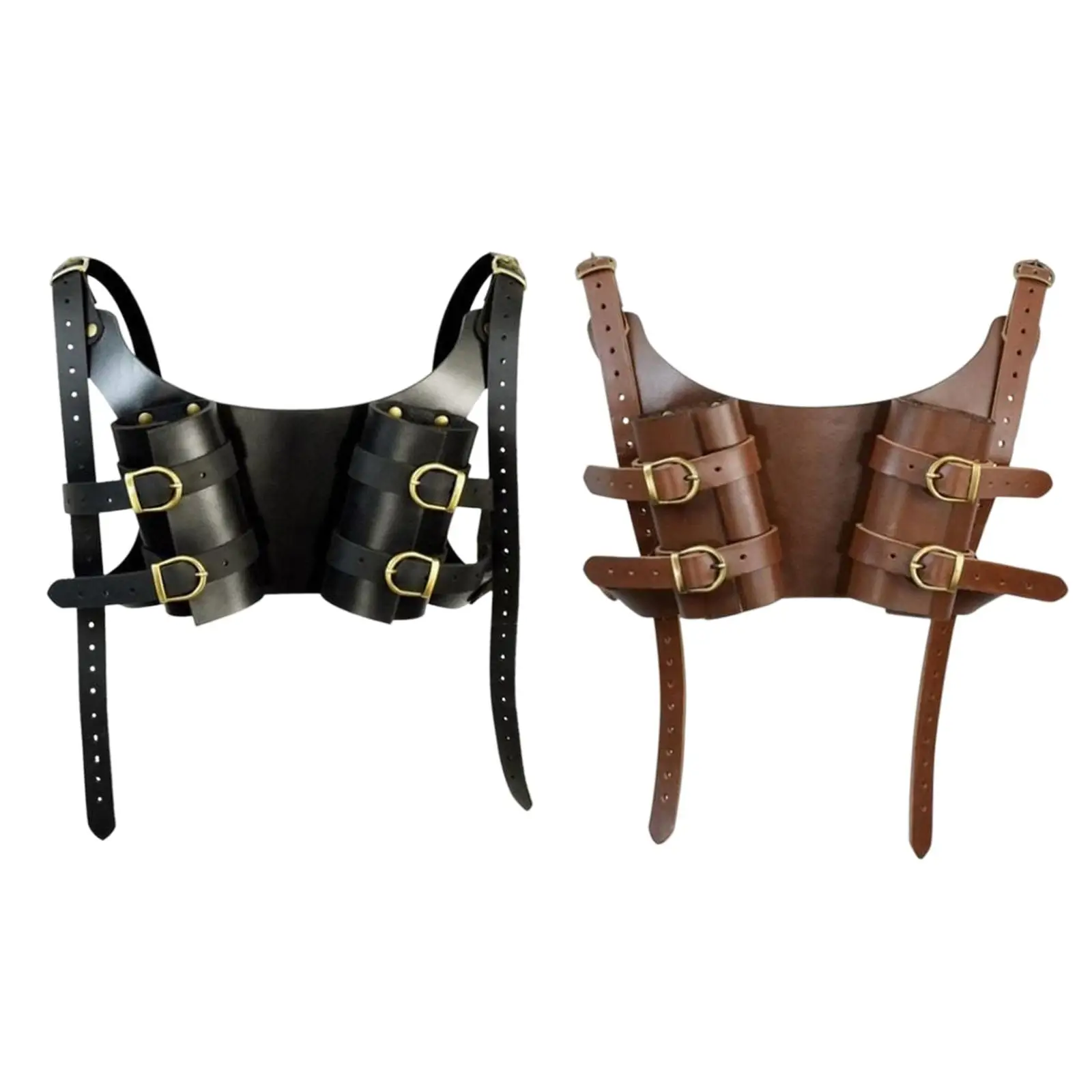 Dual Sheath Vintage Shoulder Belt Cosplay Costume Props Sheath Medieval Shoulder Belt for Pirate Cosplay Knight Adult