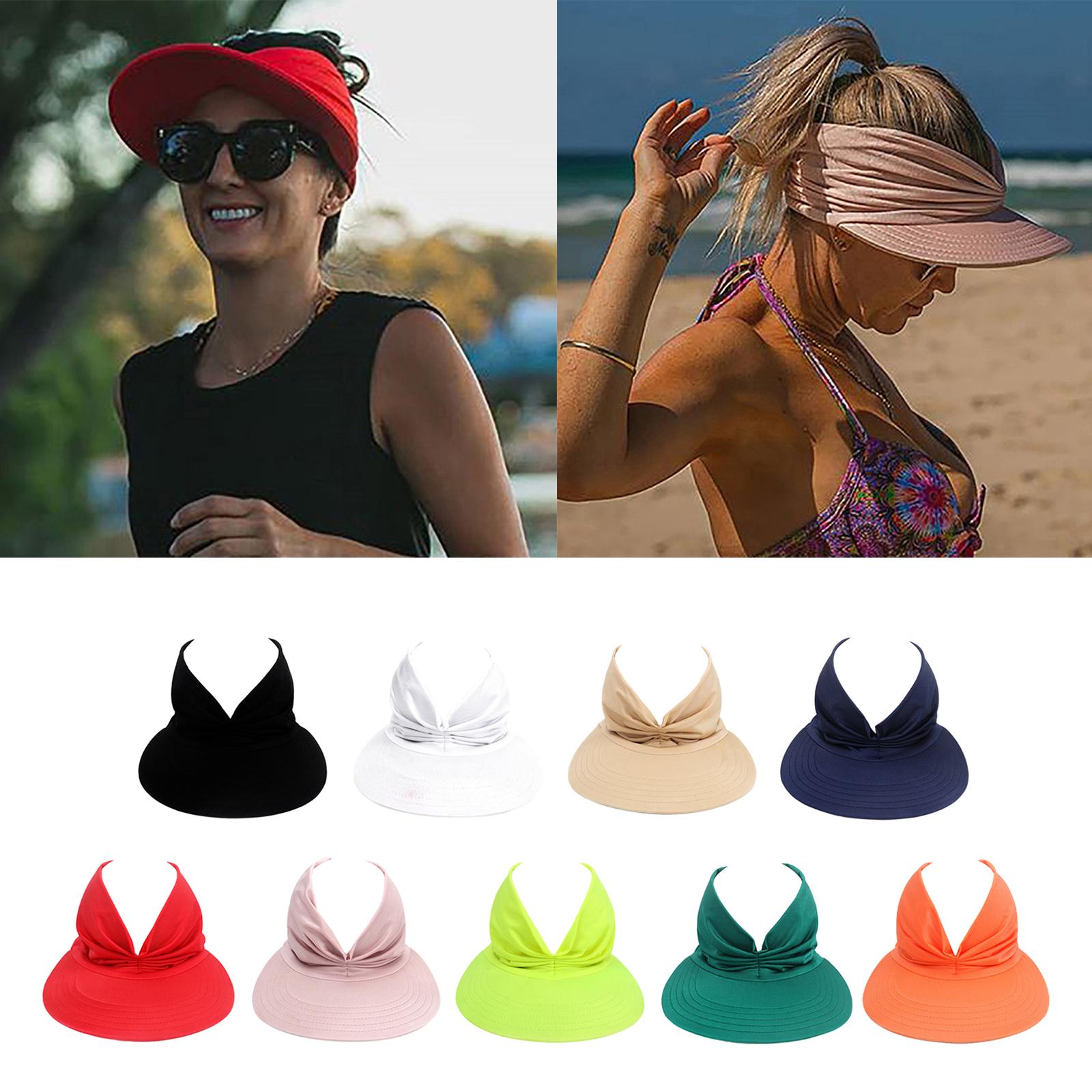 Women Summer Elastic Visor Hollow  Outdoor Sun Protection Hat Cpas Caps for Fishing Camping Hiking Jogging V