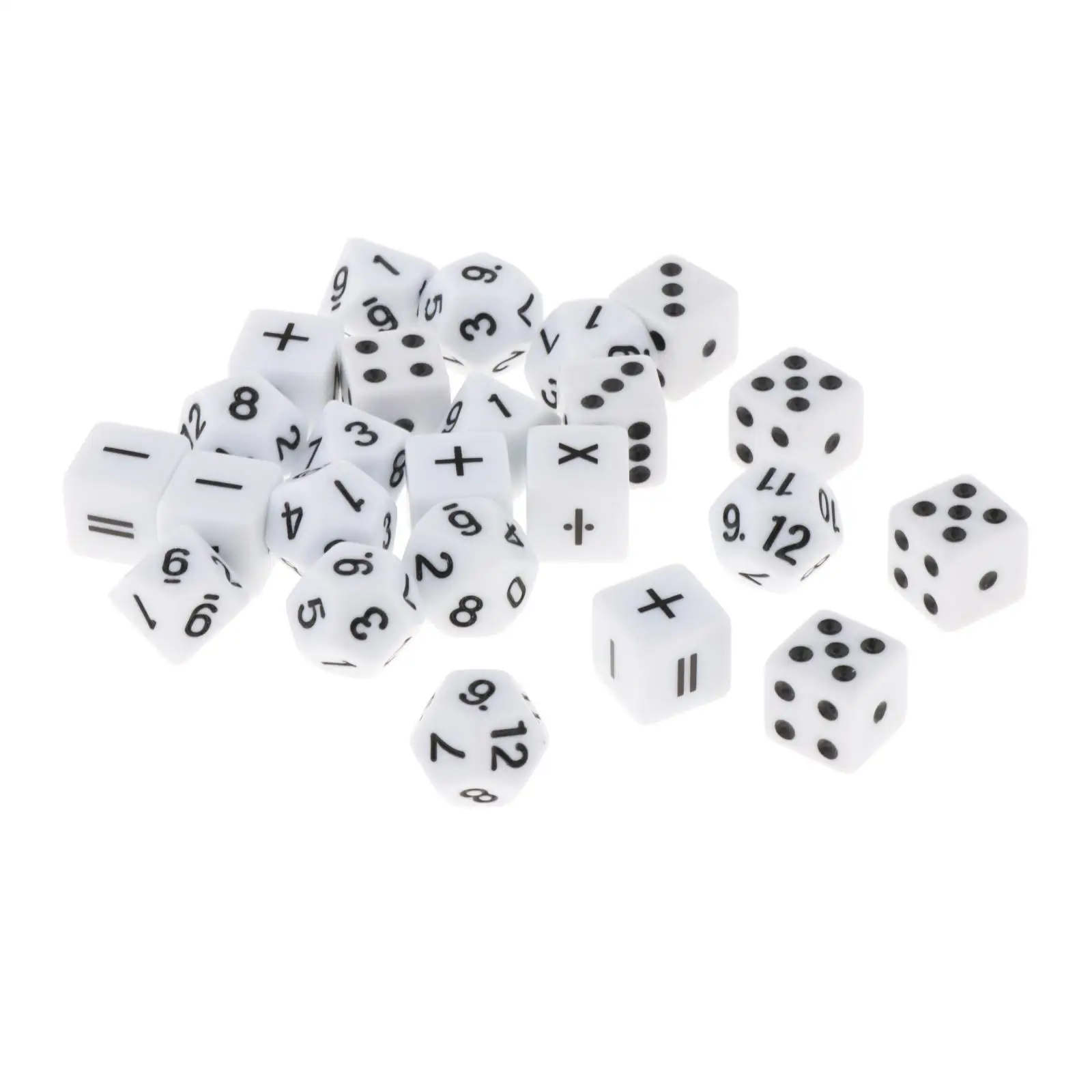 Pack of 24 Math Game Dice Fraction Dice for Games Kids 8-12