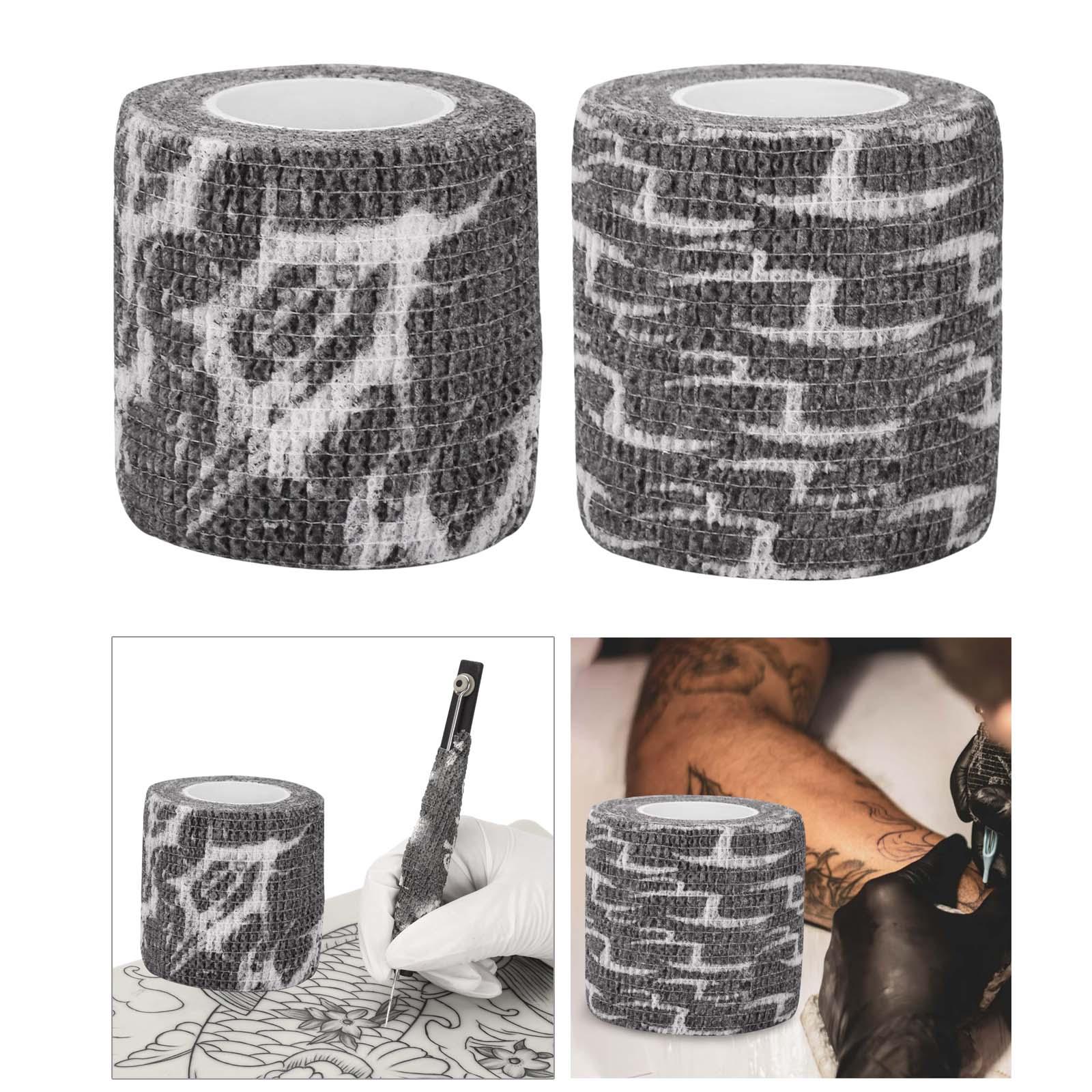 2Pcs Self Adhesive Bandage Wrap Multi Function Athletic Elastic Cohesive Bandage Tattoo Grip Cover Wrap for Animals Dogs Cats