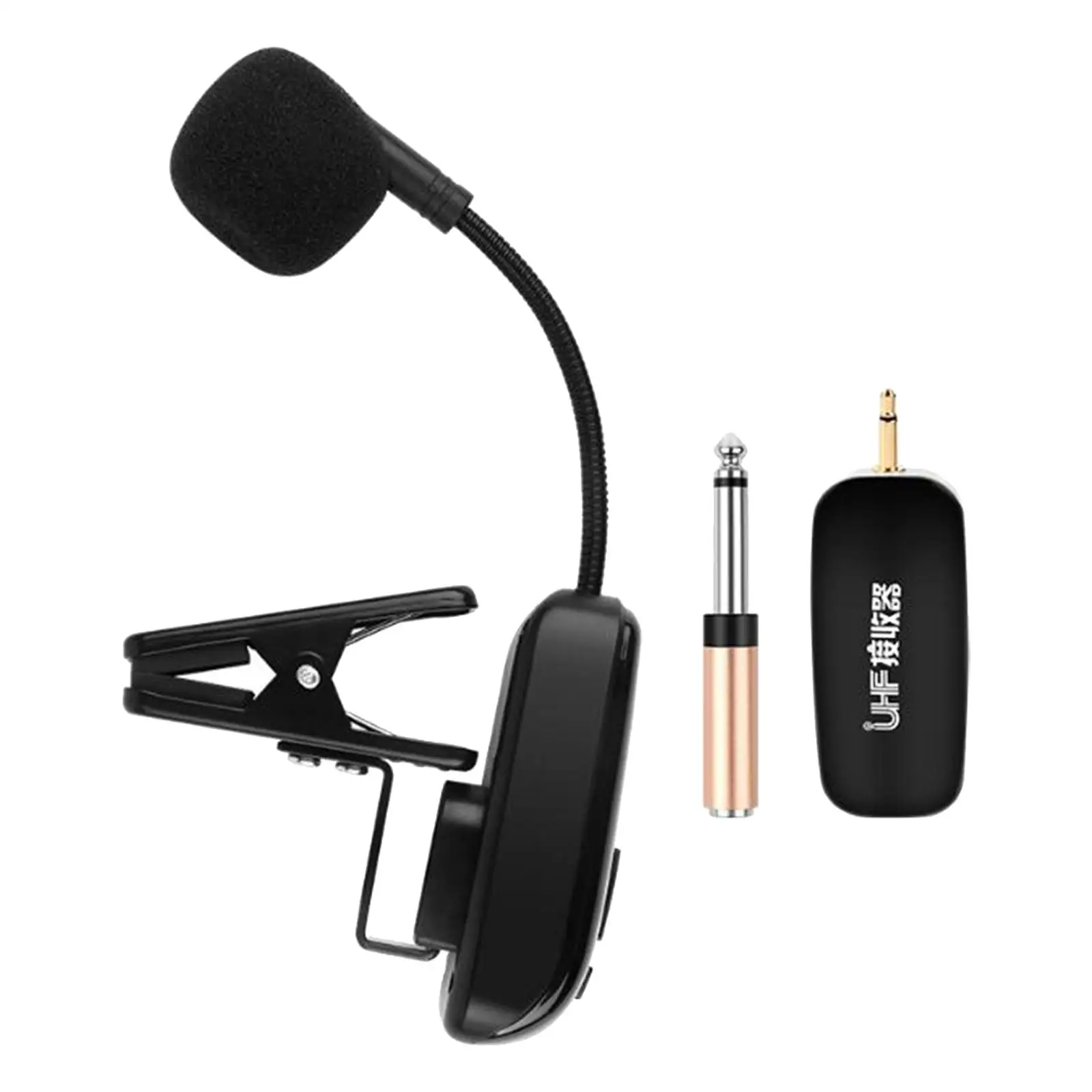 Wireless Saxophone Microphone System Clip On Trumpet Receiver Transmitter Mic Saxophone Microphone for Tuba Stage Performance