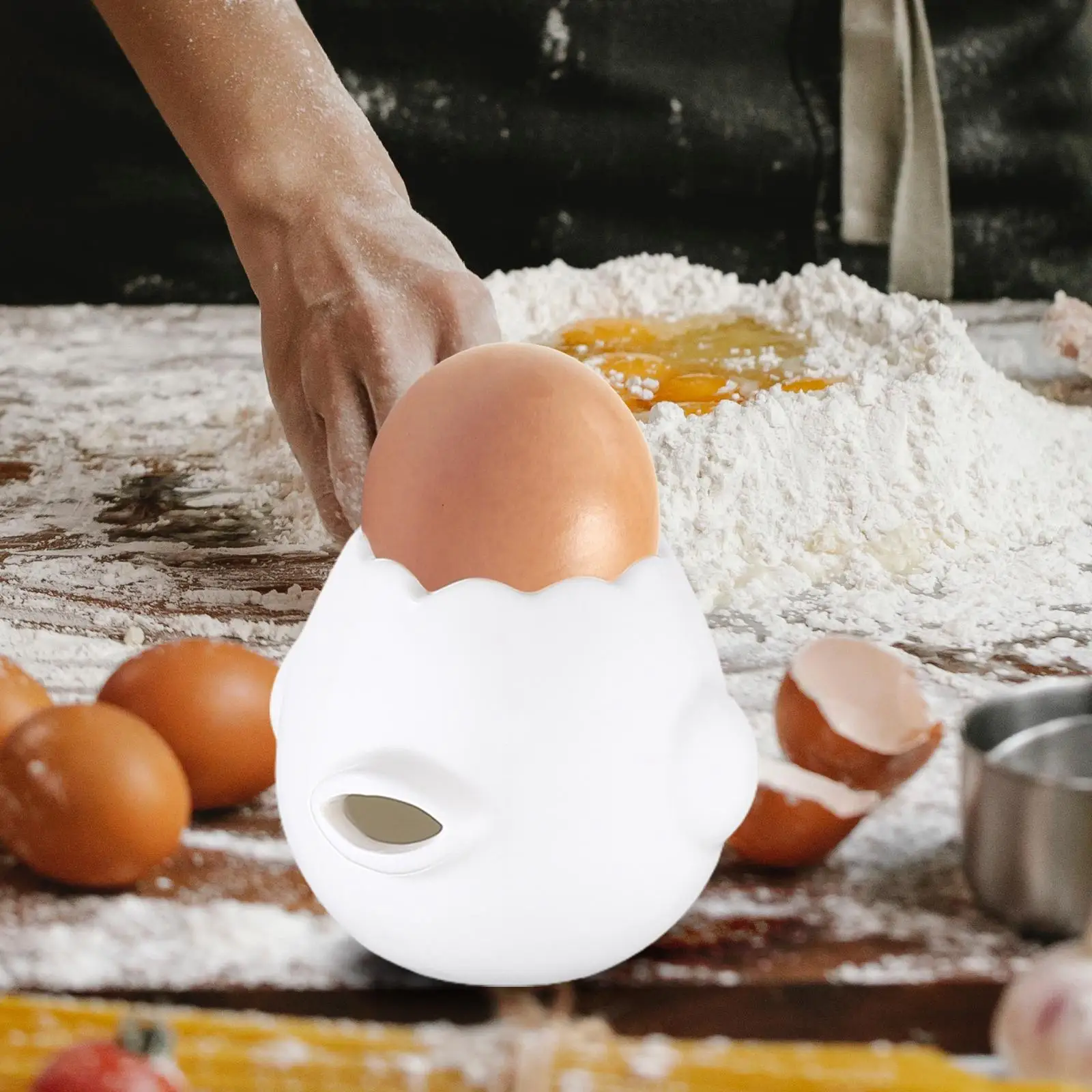 Cute Yolk and Egg White Separator Egg Filter Splitter Baking Assistant Ceramic