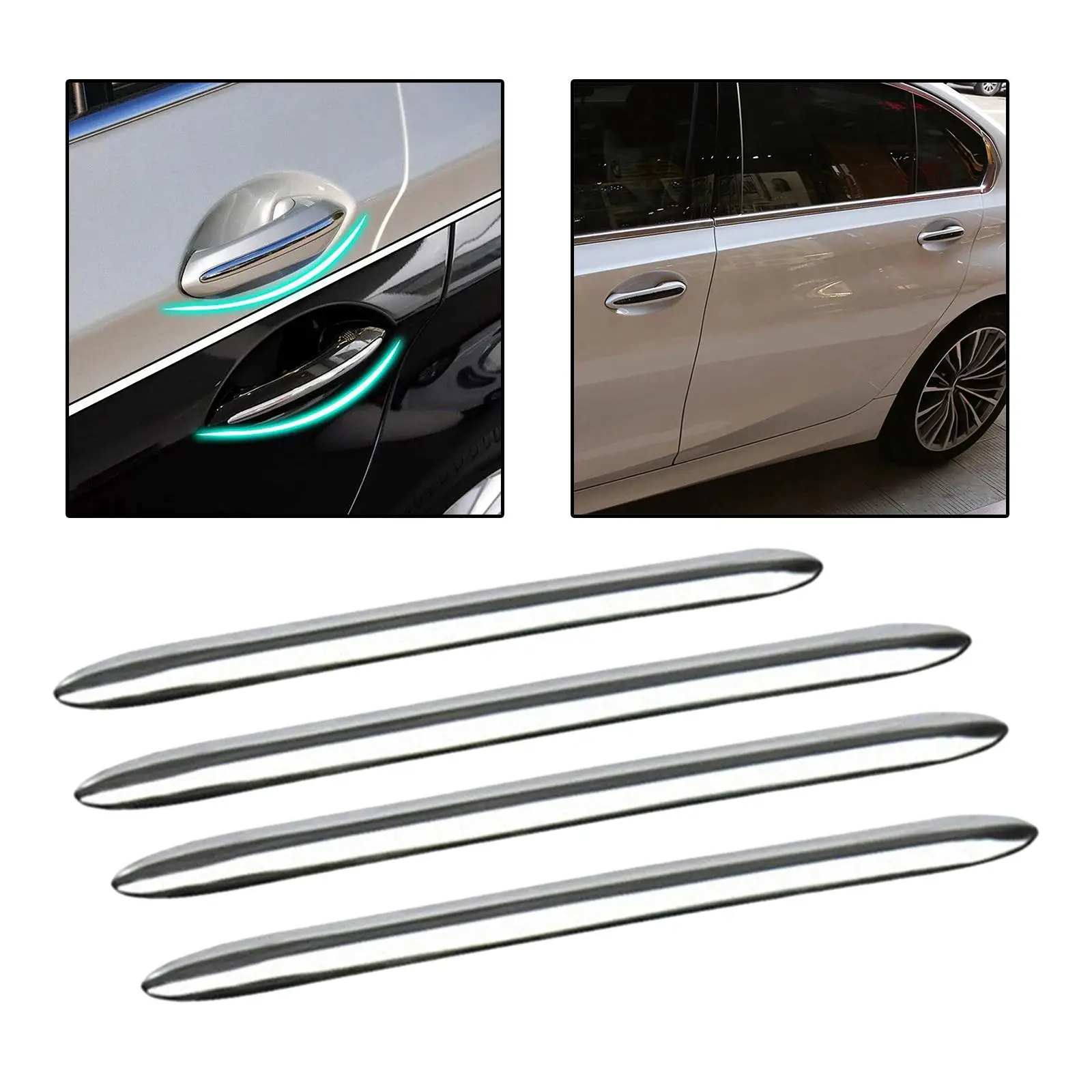 4x Exterior Door Handle Cover Trim Spare Parts Stainless Steel Easy Installation Protective Cover for BMW 5 F10 F18