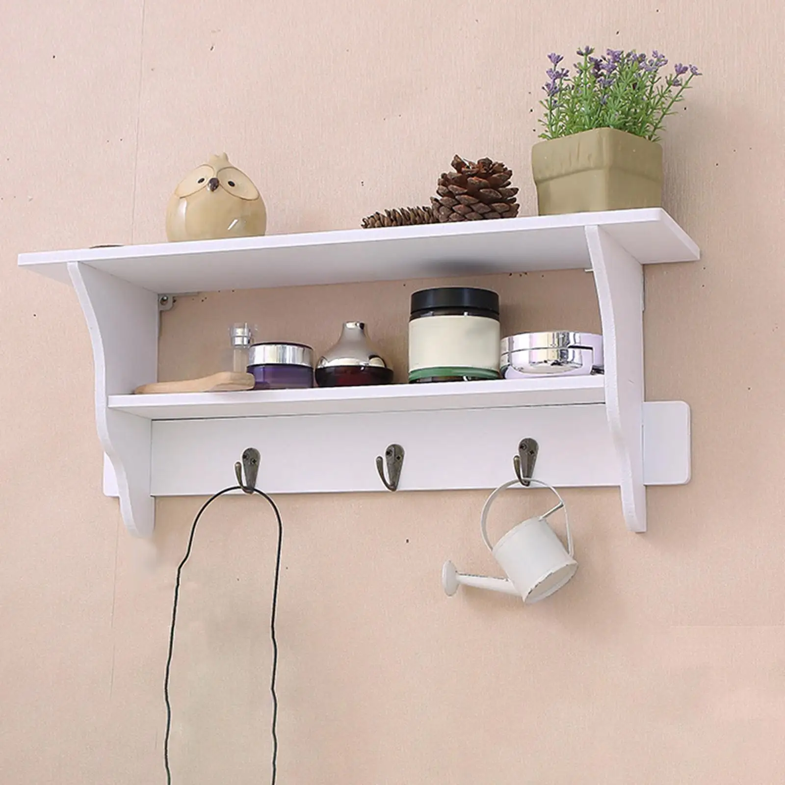 Wall Mounted Hooks with Shelf Coat Hooks for Indoor Living Room Decoration