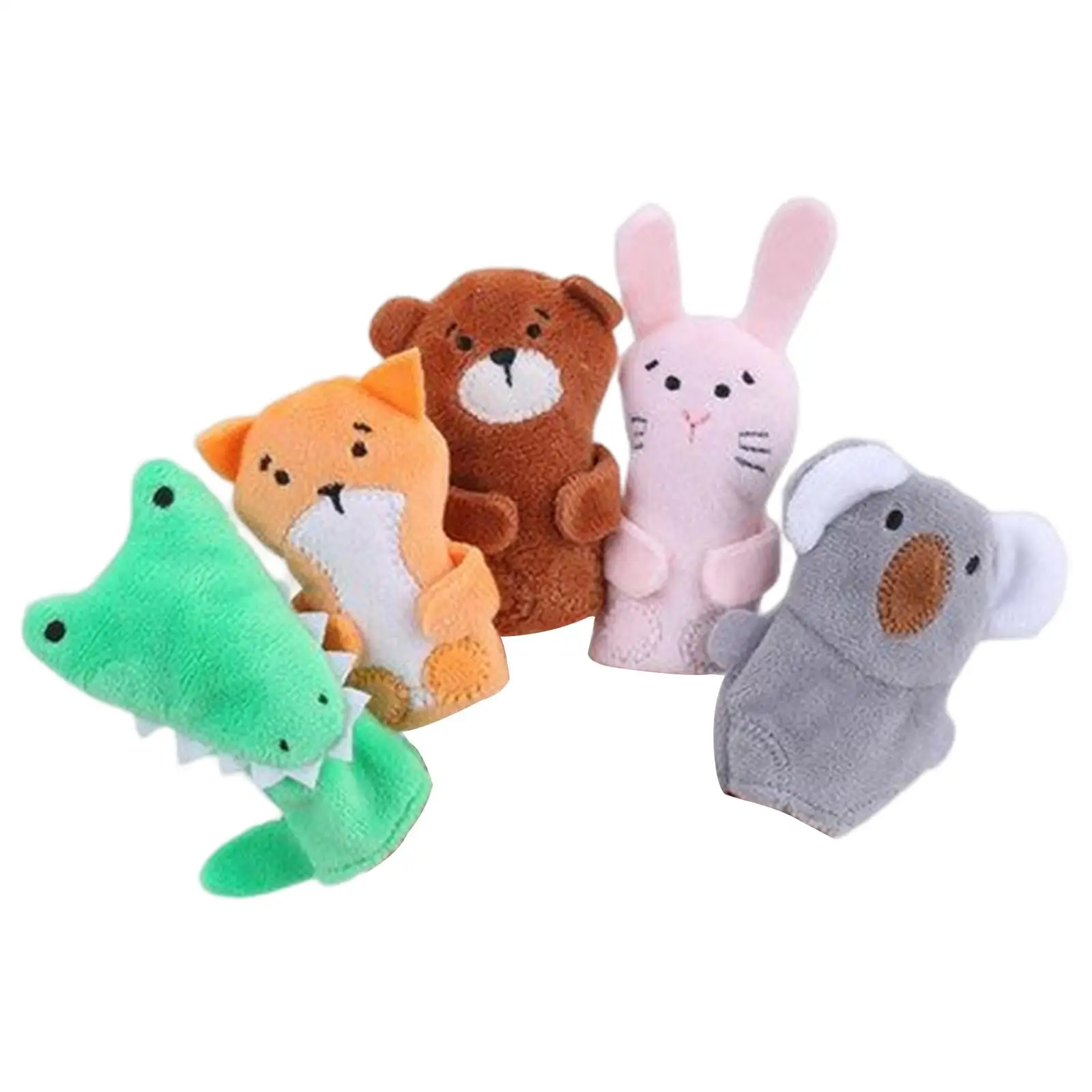 5pcs Animal Finger Puppets Cloth Doll Educational Hand Toy Set for Kid Baby