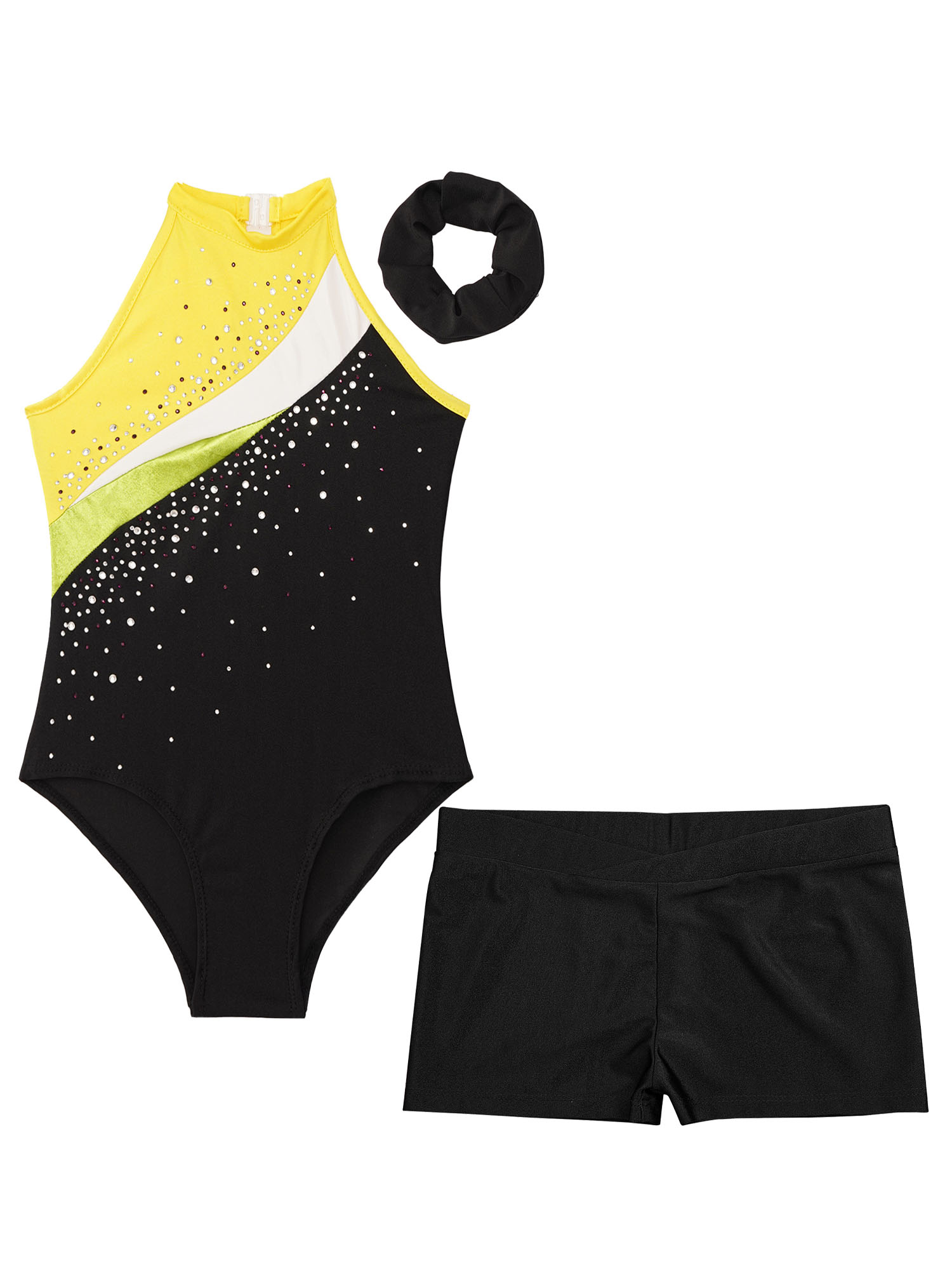 Kinder Mädchen Gymnastik Trikots Ballett Tanz Outfits Strass sportliche Biketard Shorts Set Workout Eiskunstlauf Bodysuit – Detail 23