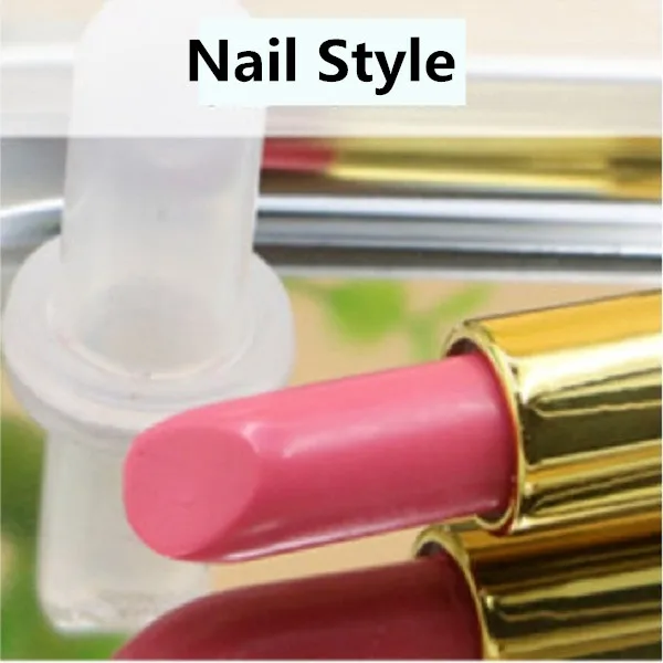 3pcs/Silicone Lipstick Tube Lip Mould Makeup DIY Tool w/ Metal & Holder Set Beak/ Nail Style
