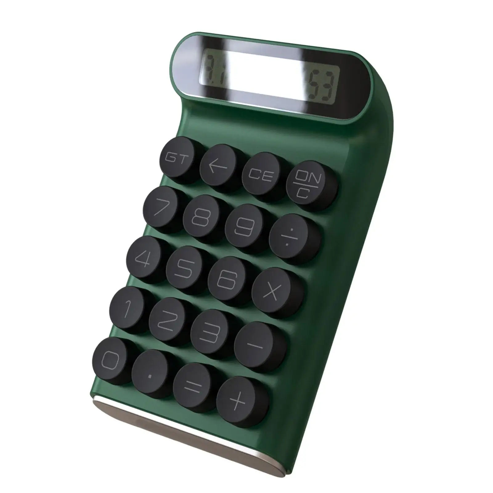 Mechanical Switch Calculator Retro Round Button Keys Sturdy Curved Corner Line and Edge Big Button Calculator Desktop Calculator