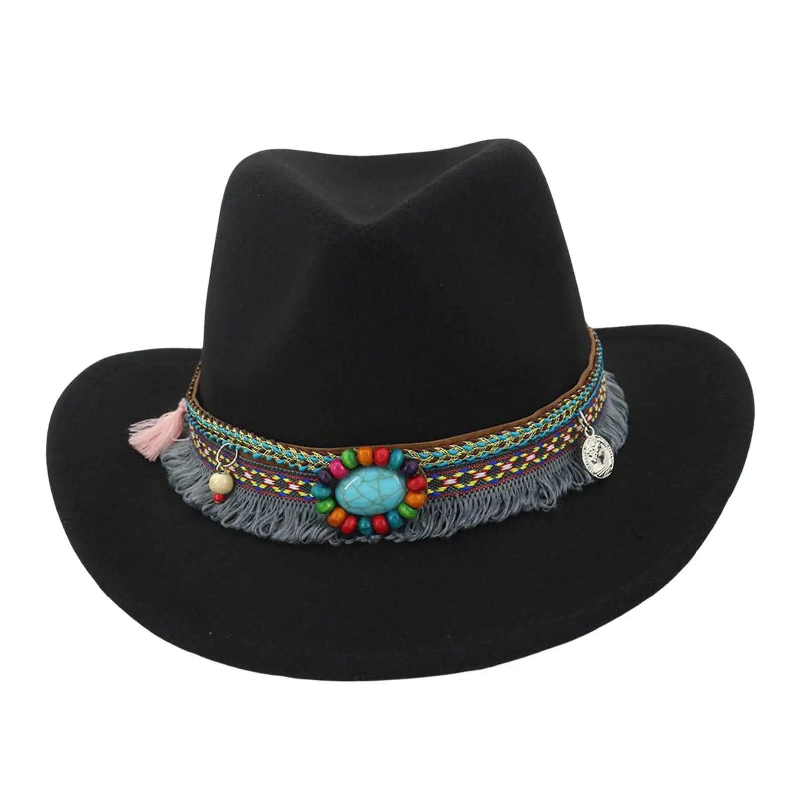 Classic Unisex Adult Western Cowboy Hat Fedoras Caps Panama Hat for Party