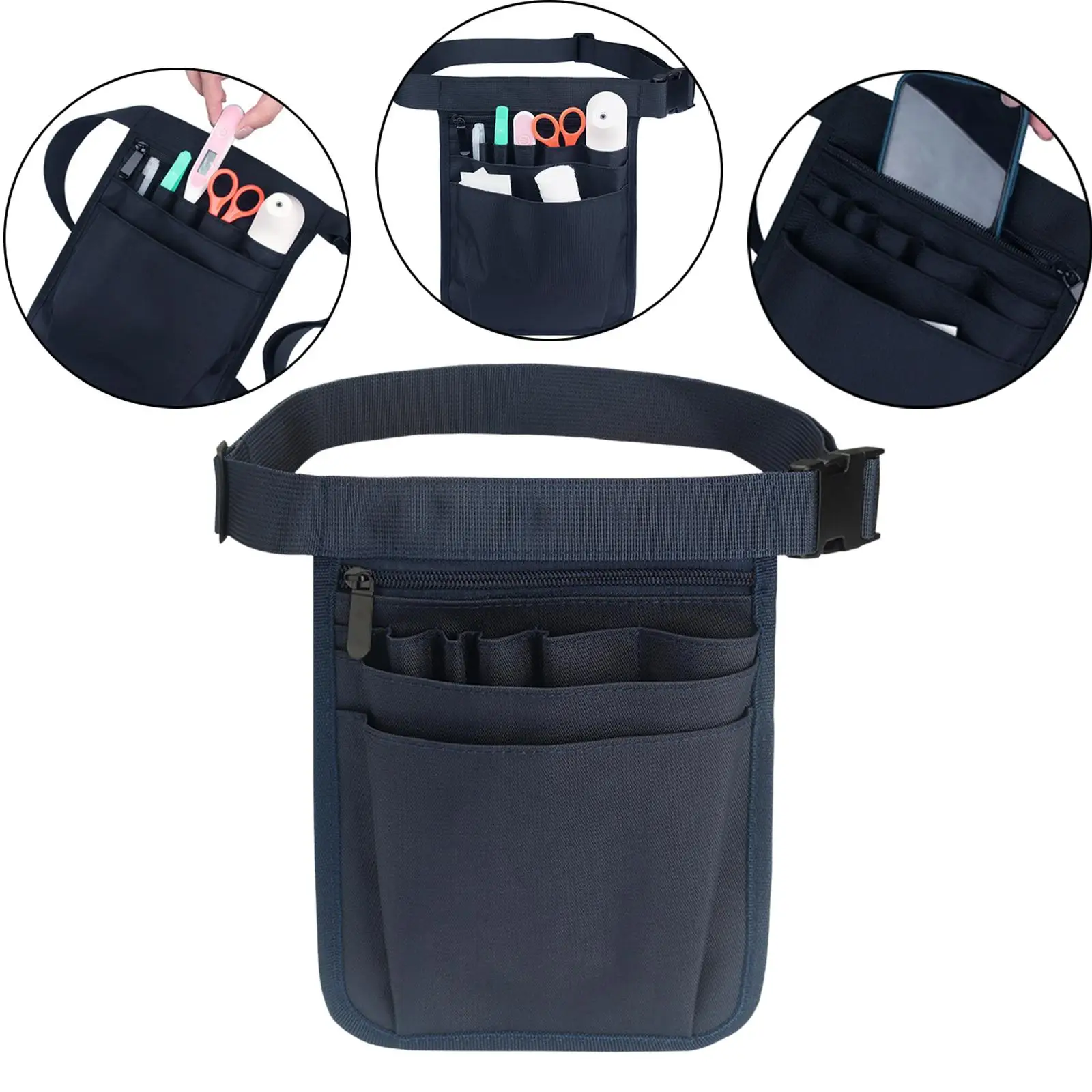 Multifunctional Nurse Waist Bag Organizer Tool Supplies with Belt Strap Case Pocket Adjustable Accessories for Nursing Women Men