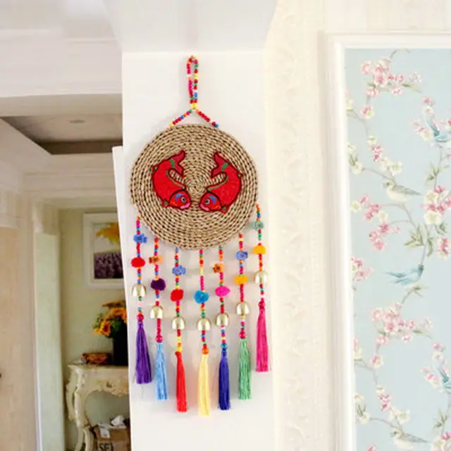 Handmade Straw Decorative Wall Hangings Home Living Room - Temu