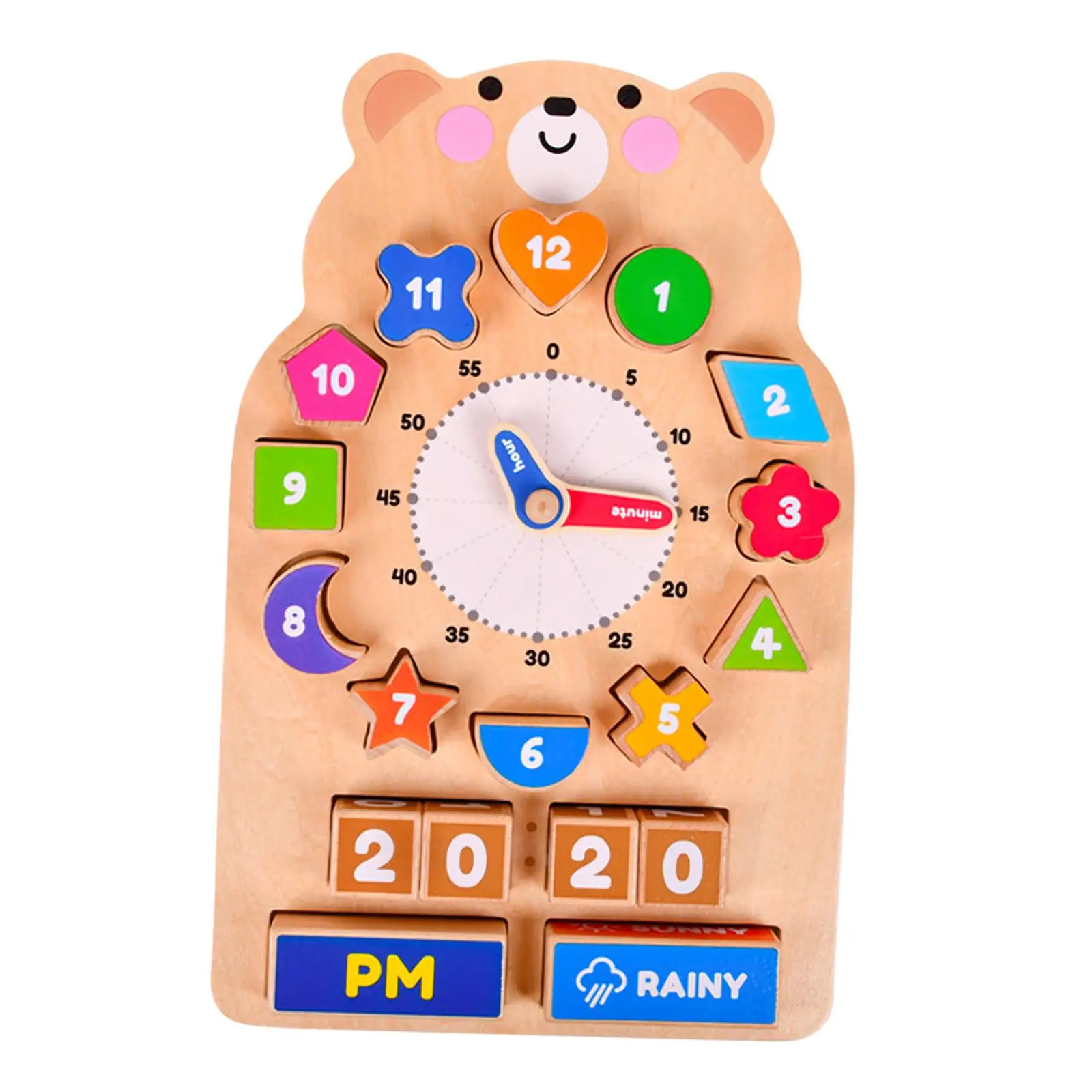 Time Clock Toy Montessori Stacking Jigsaw puzzle for Preshcool Children