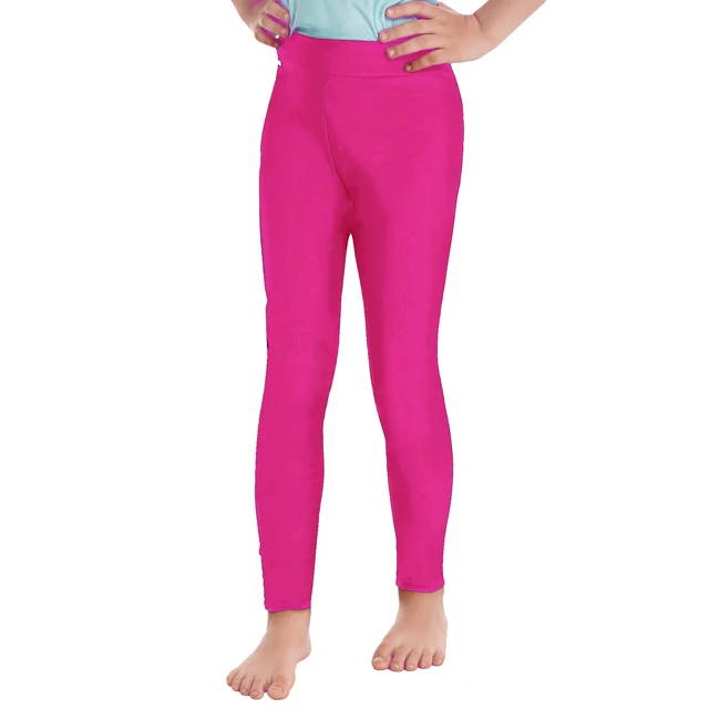 Kids Girls Shiny Metallic Footless Legging Pants Solid Color Stretchy Slim  Fit Yoga Gymnastic Fitness Active Trousers