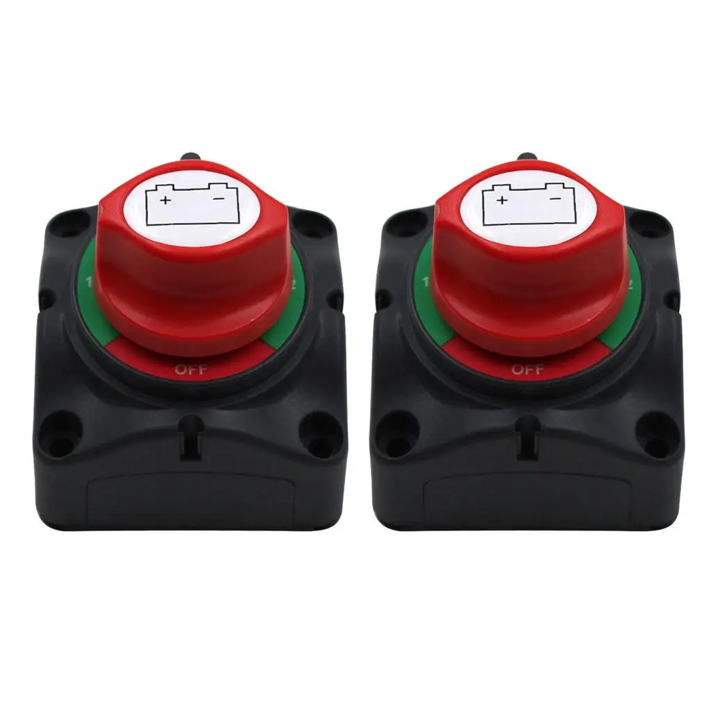 2 Pieces 12V/24V 3 Speed ON-OFF Battery Isolator Disconnect Switch Boat