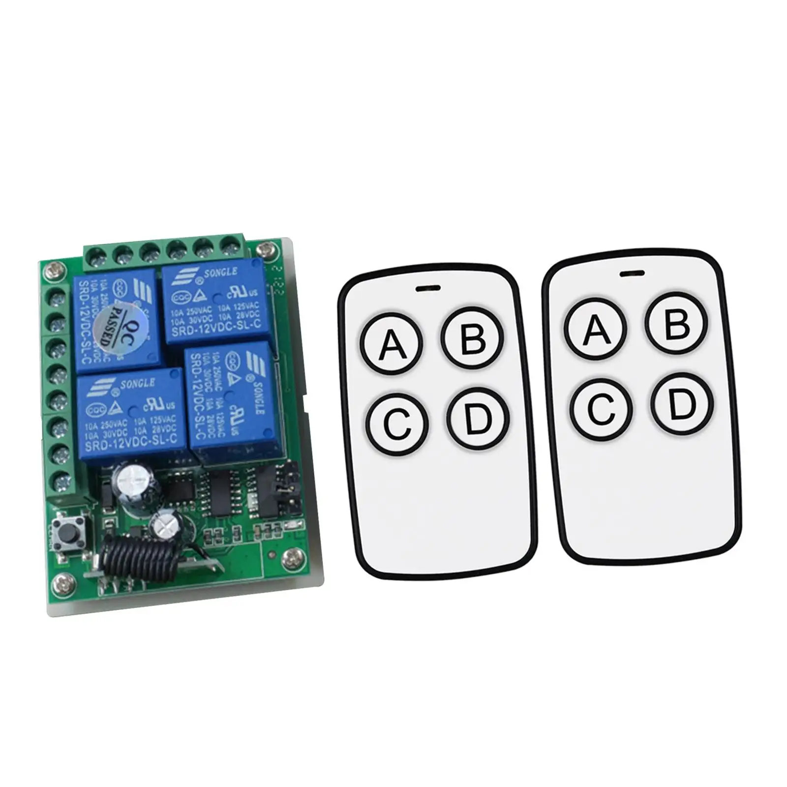 Remote Control Relay 4 Channel Remote Switch for Cars Lights Garage Doors
