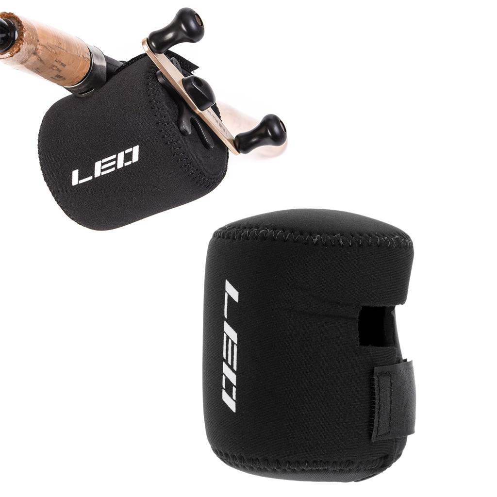 Fishing Drum Reel Cover Bag Neoprene Pouch Casting Drum Reel Bag Loop Fasteners Reel Cover Black