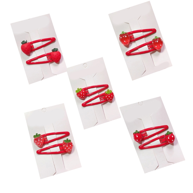 2023 neue Erdbeere Haar Clip Cartoon-Muster Haar Klemme Obst Harz Seite Clip Süße Haarspange Grip Geschenk für Kinder – Detail 1
