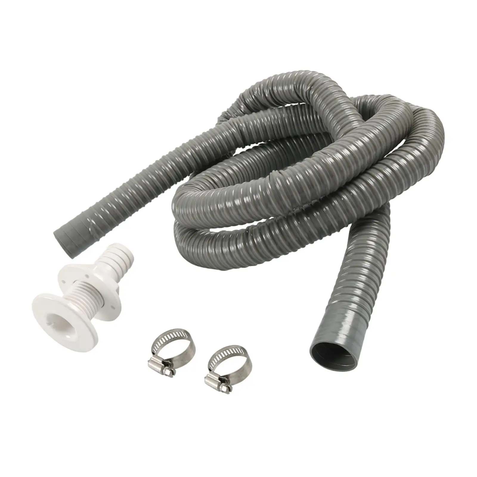 Marine Hose Bilge Pump Installation with thru Hull & 2 Clamps Kink Free 1-1/2-Inch Dia Plumbing Flexible for Boats