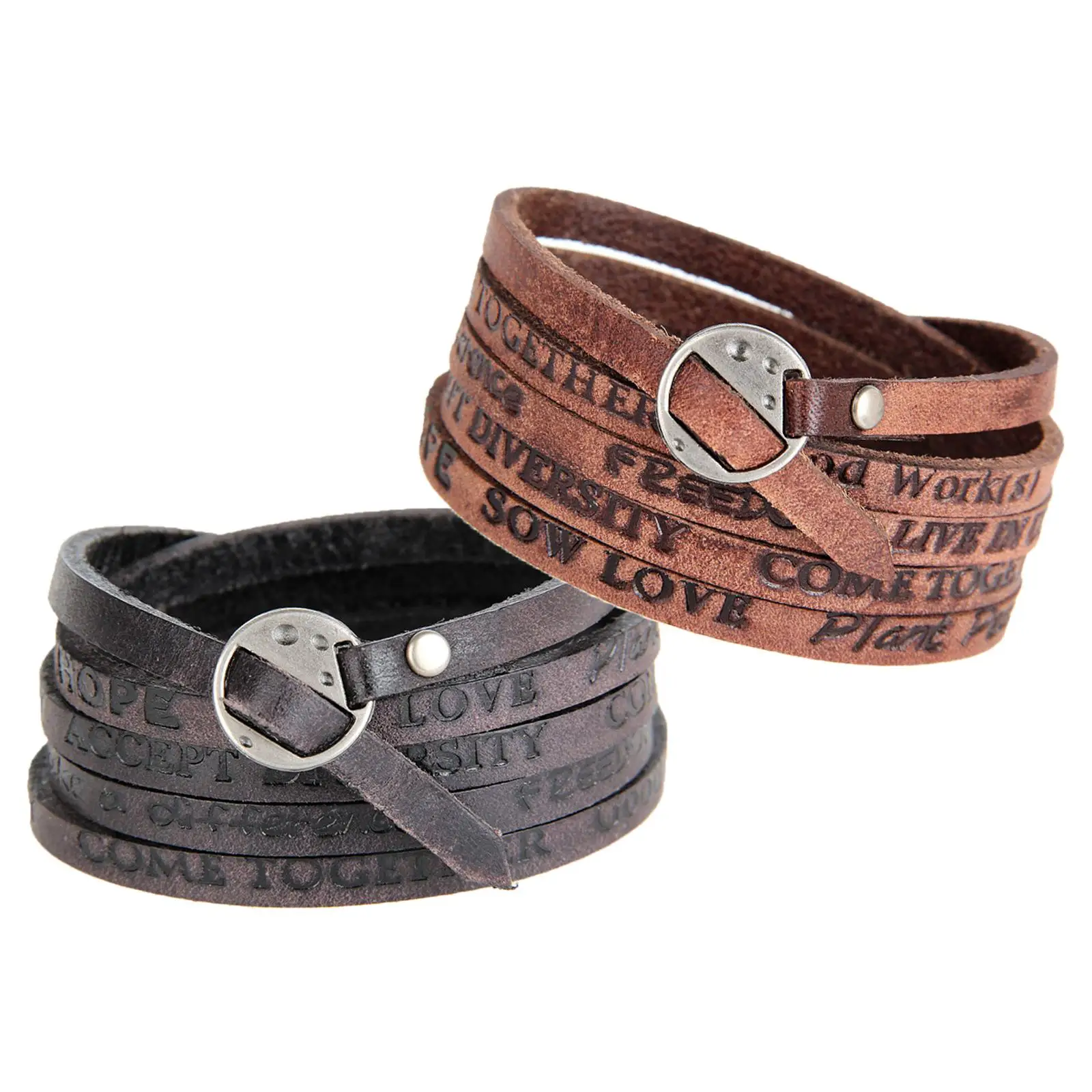PU Leather Wide Bracelet Punk Jewelry Gifts Fashion Vintage Adjustable Wristband for Friendship Boys Husband Friend Unisex