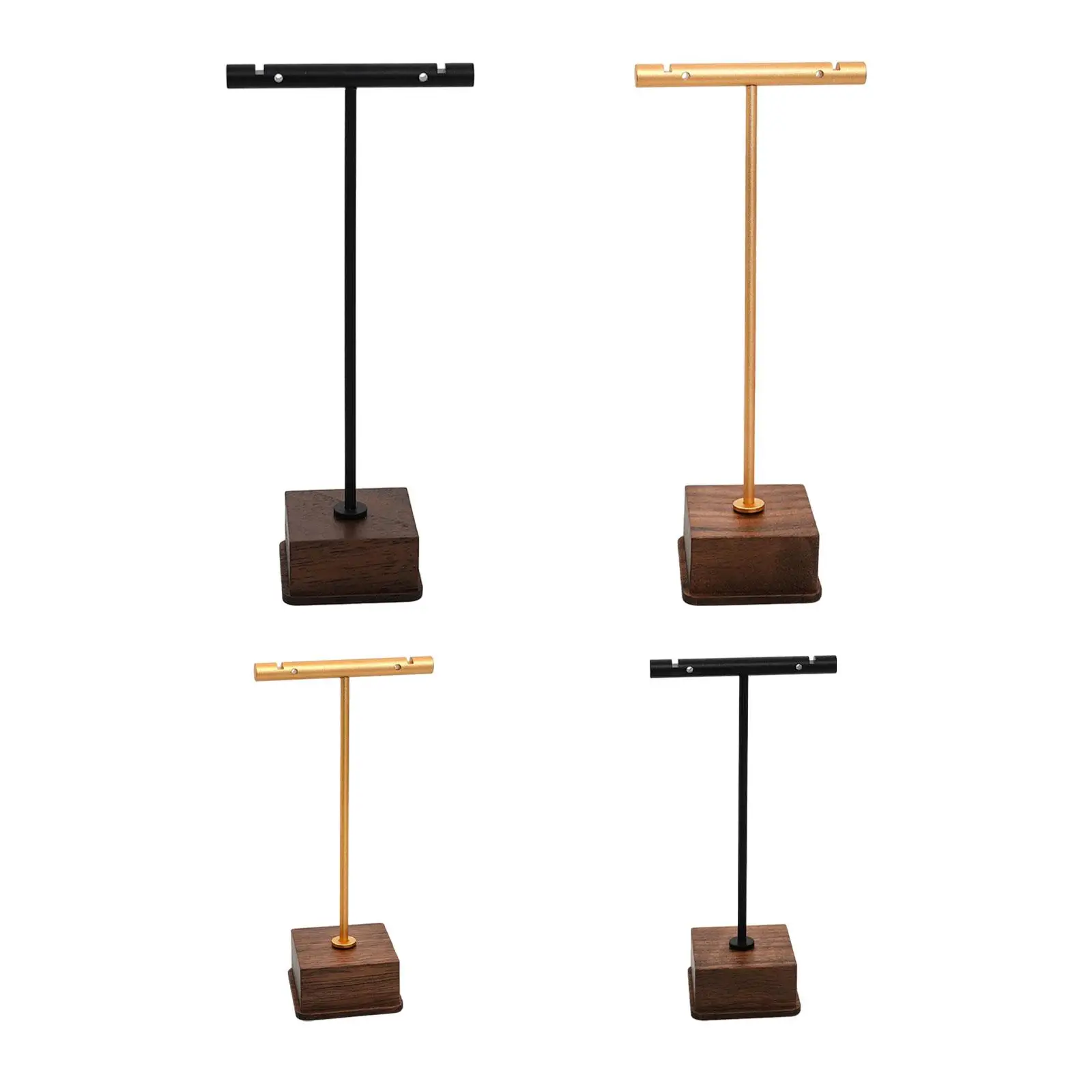 Earring Display Stand Wooden and Metal Jewelry Organizer Earring T Stand for Earrings Rings Bracelet Pendants Tradeshow