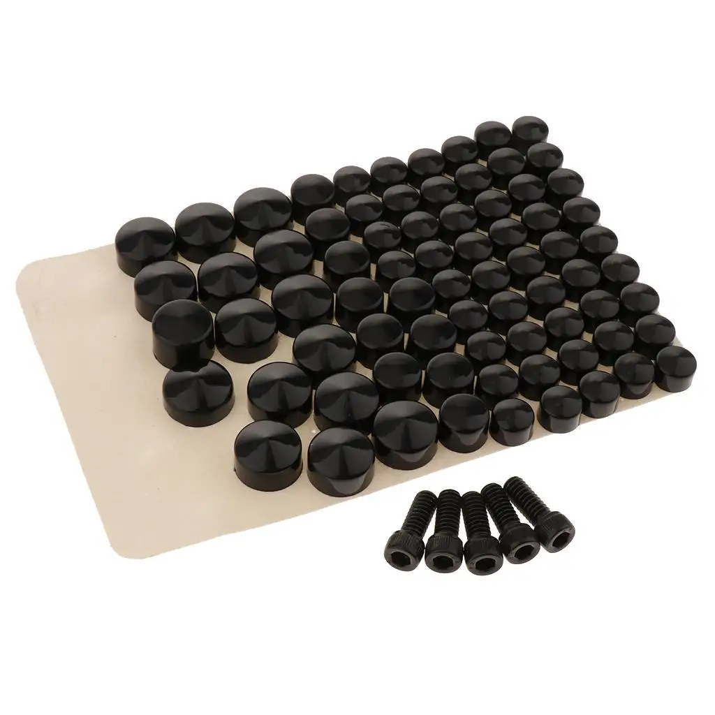 80pcs Black   Toppers Caps Covers Plug  FLT/Motorcycle Repair, Corrosion Resistance