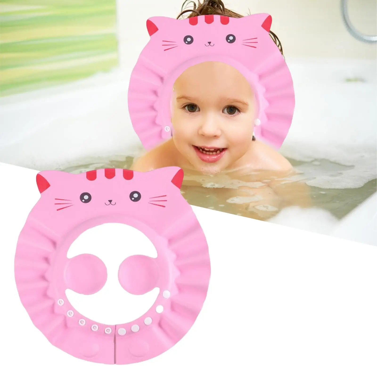 Resizable Baby Shower Hat, Baby Shampoo  Eyes  Lightweight Waterproof Bath Head Cover for ddler Children Boy Girls