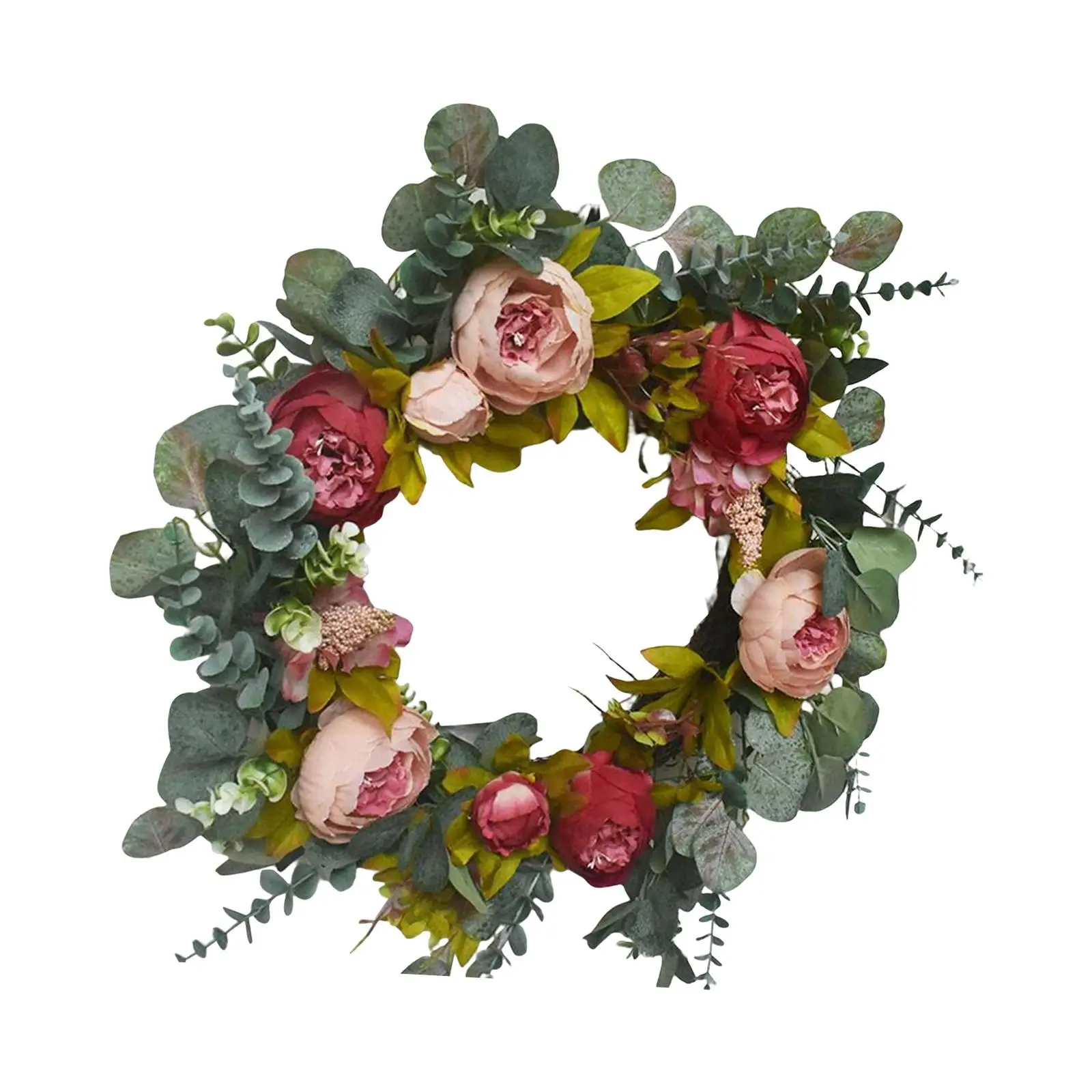 Spring Door Wreath Faux Backdrop Handmade Large Artificial Floral Wreath for Window Holiday Engagement Ceremony Decor