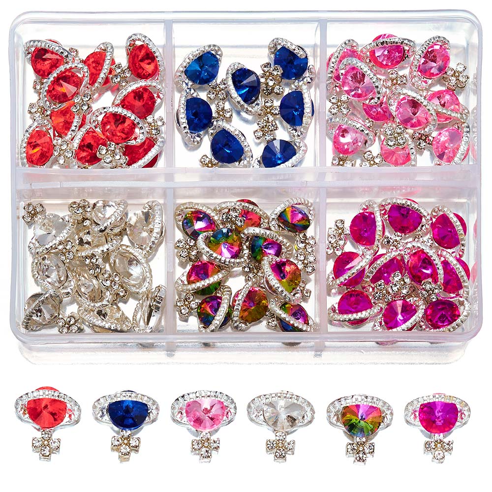 Best of 6Grids / Box 3D Planet Nail Art Charms Mix Styles Boxed Shiny Luxury Alloy Rhinestone Decoration 30-60pcs Crystal Diamond Jel &amp;*&amp; Reviews & Tips