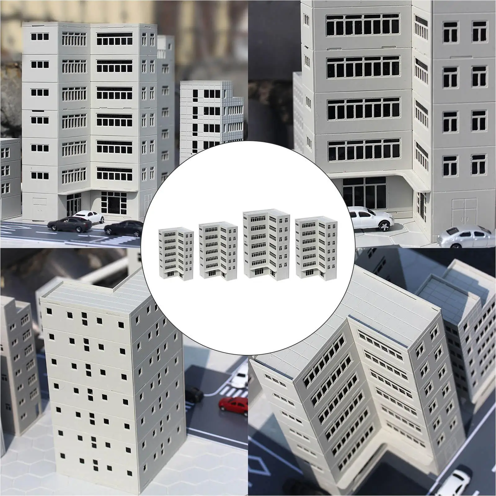  Railway Layout Miniature Architectural Buildings for Decoration Layout