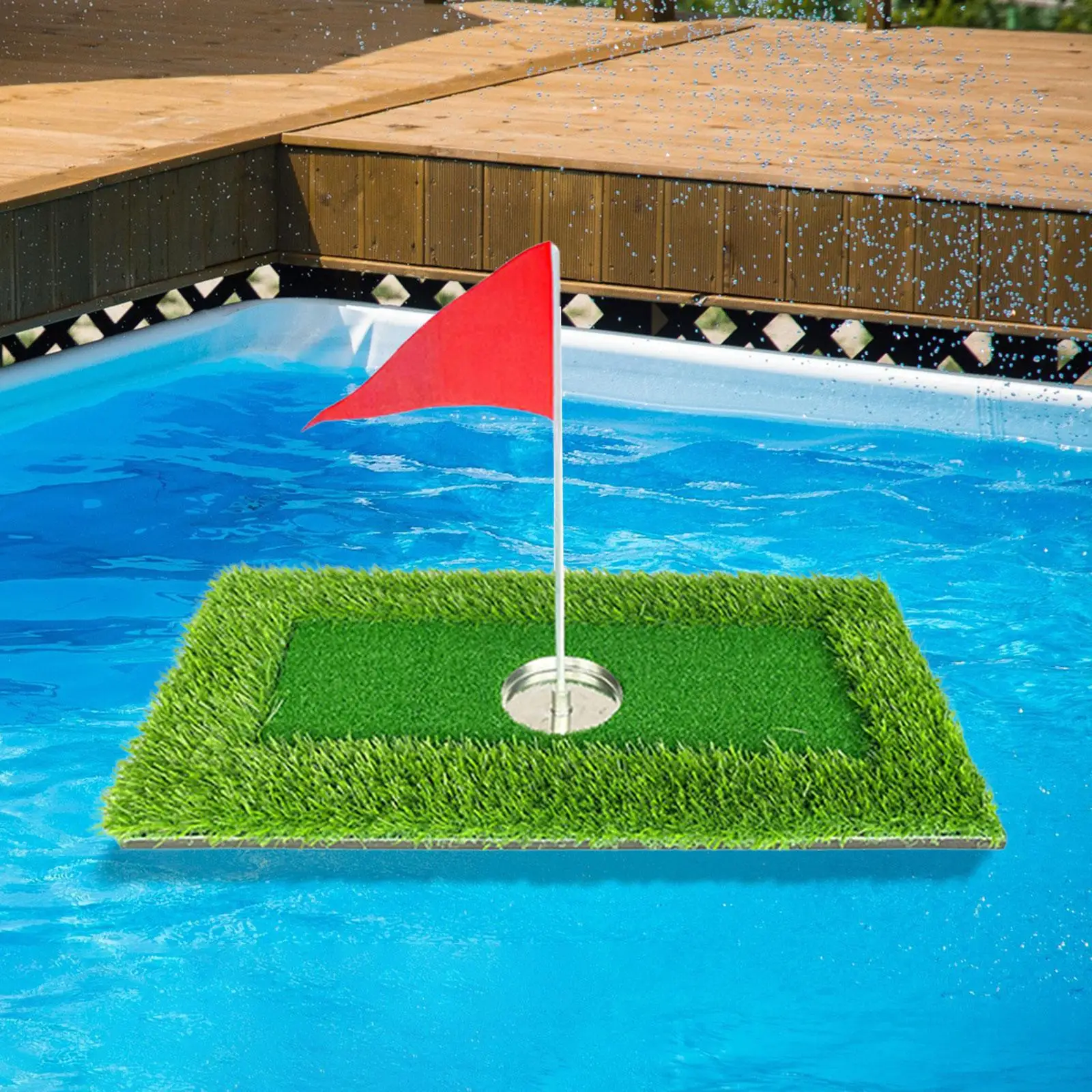 Float Golf Putting Mat Swing Training Tool Golf Mat for Pool/Water Backyard