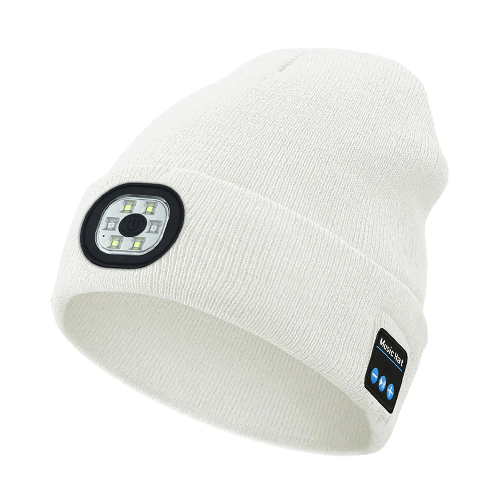 Wireless Knit Music Hat with Light with 3 Adjustable Brightness Settings Multipurpose Headphone for Holidays Night Party
