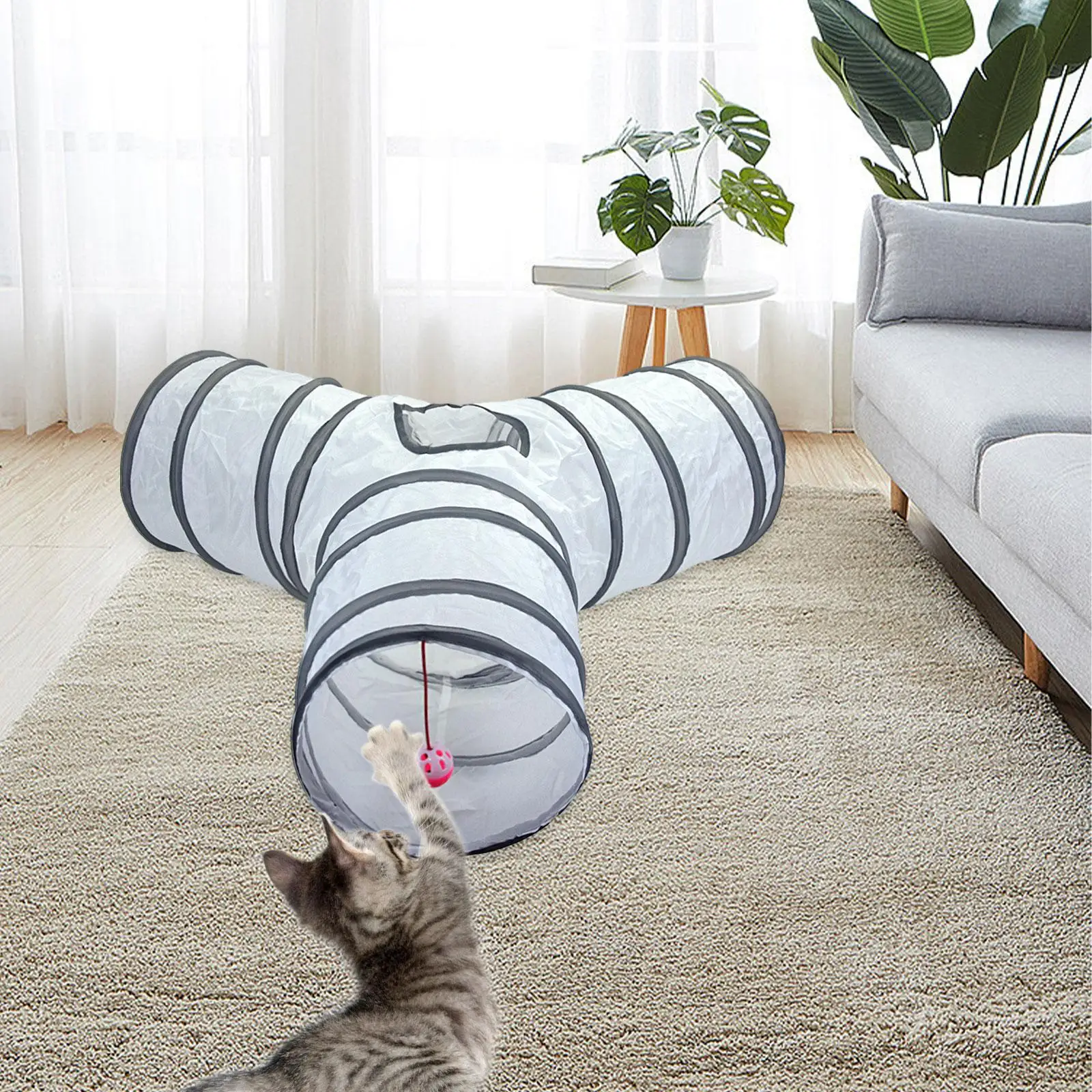 Collapsible Cat Tunnel Tube Tear Resistant Durable Interactive Toy Maze Cat House Cat Toys for Cats Bunny Ferrets Puppy Training