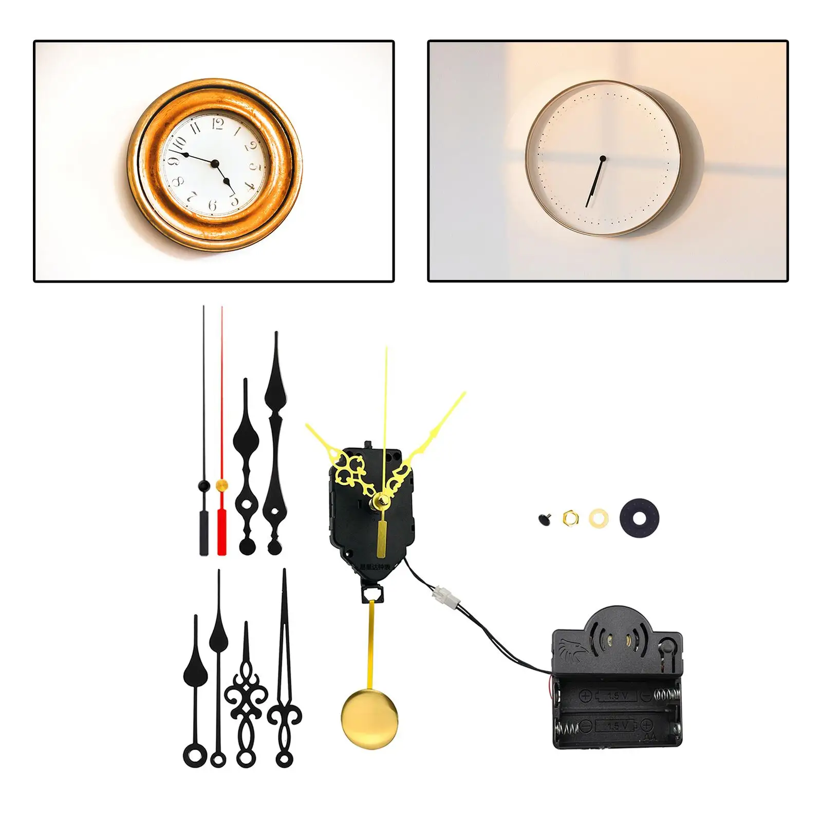 Professional Quartz Clock Movement Mechanism Chime Music Box 6/25 in Max Dial Thickness Replace Part Repair Parts Tools