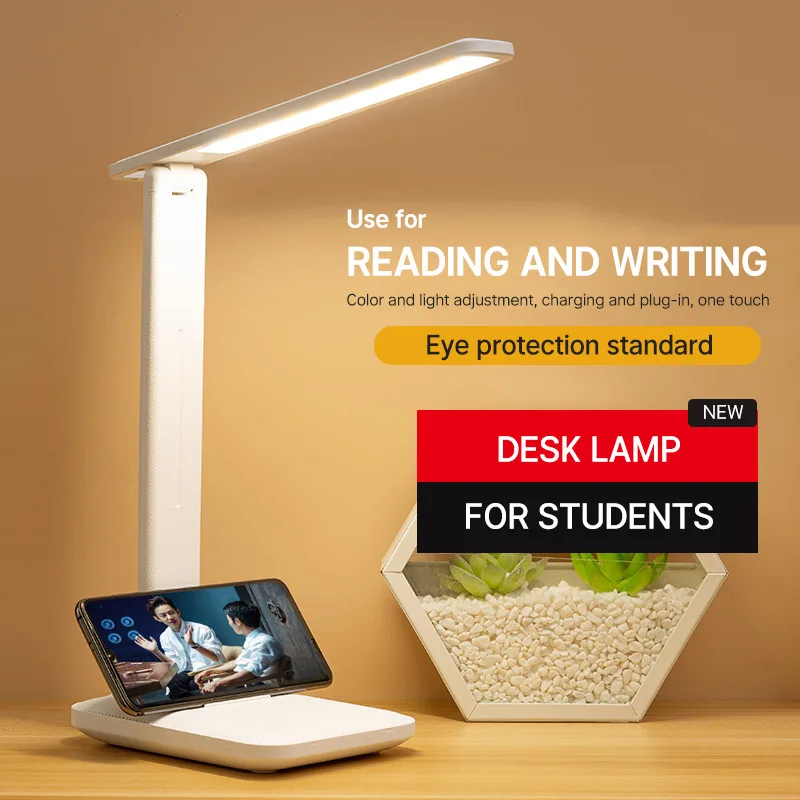 Rechargeable LED table lamp LED desk lamp with touch control Foldable LED night light Dimmable bedside lamp rechargeable Eye care reading light portable LED Table Lamp USB Desk Lamp Eye Protection Reading Light Stepless Dimmable Lamp Touch Foldable Desk Lamp 6000mAh Chargeable LED