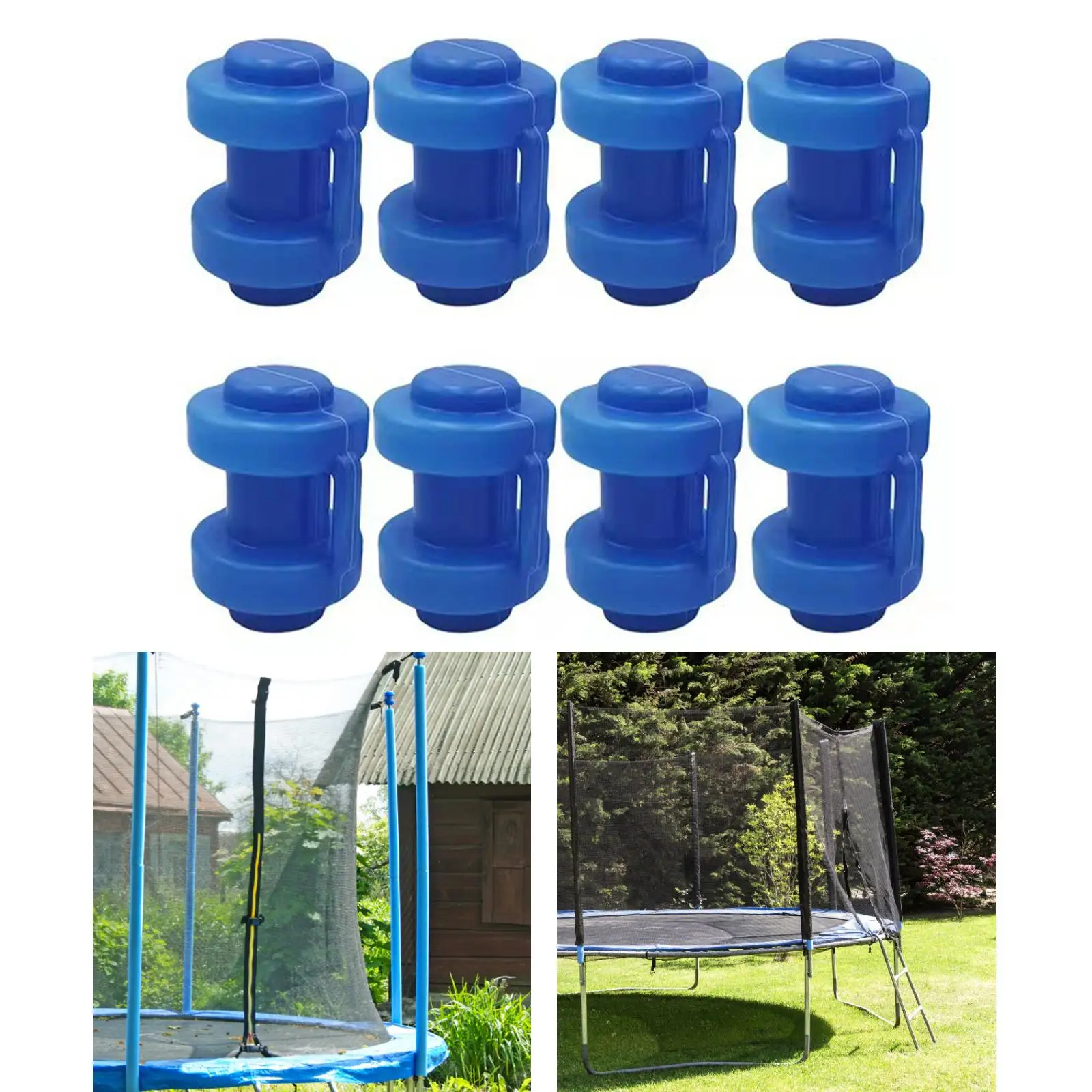 8PCS Trampoline Protective Cover Caps Trampoline Net Protective Cover Trampoline Pole Caps For Net Hook