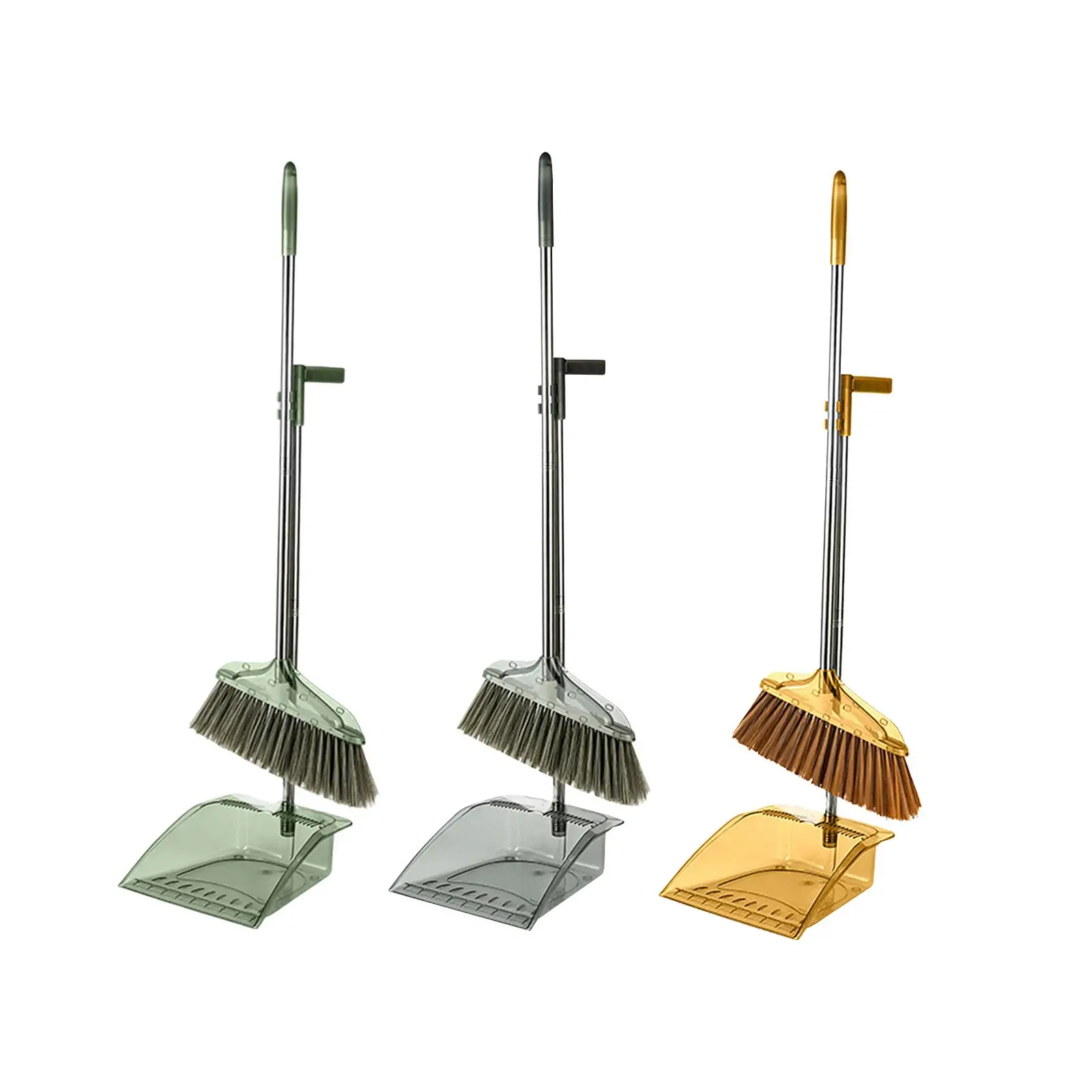 Dustpan Broom Set Floor Wiper Upright Standing Broom Dust Pan Cleaning Set Combo Set for Kitchen Indoor Home Cleaning