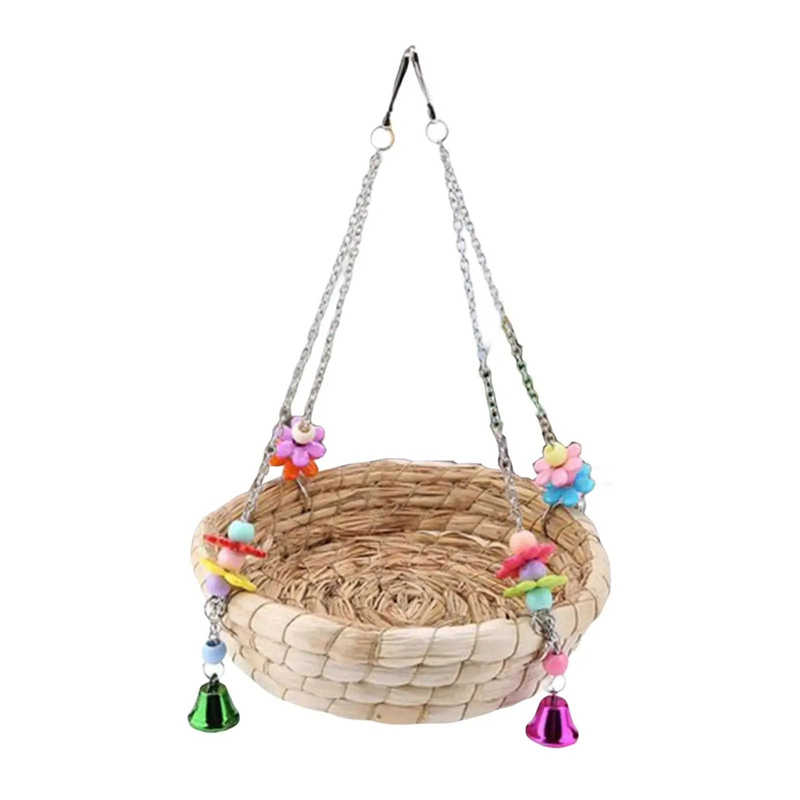 Bird Straws Swing Toy Woven Straw Lightweight for Cockatoo Budgie Gnawing